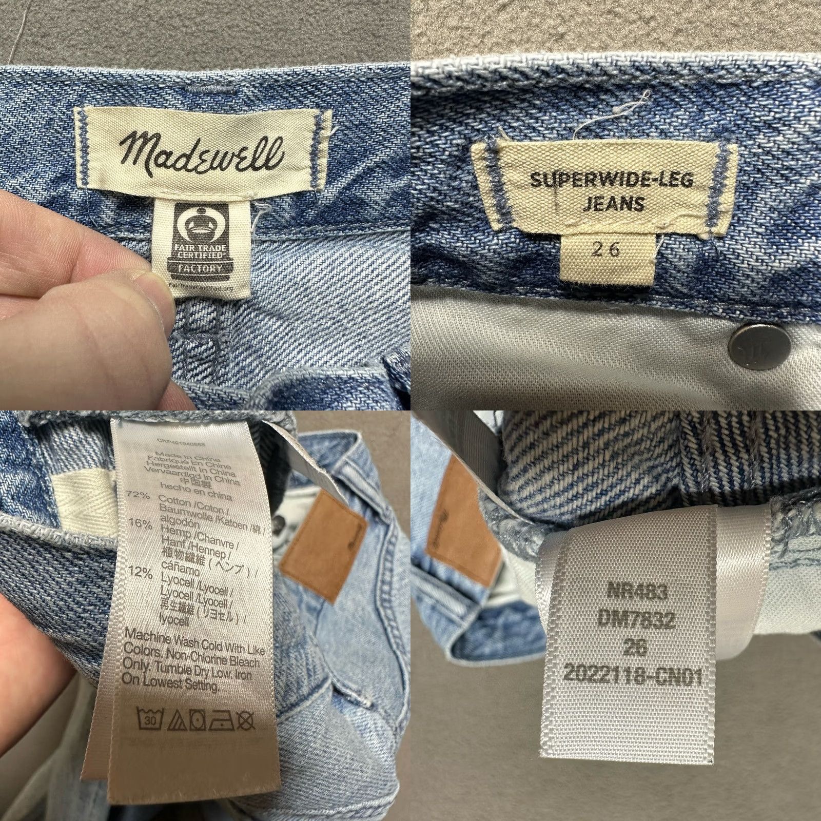 Madewell Madewell Jeans Womens 26 Super Wide Leg High Rise Baggy Festival Boho Loose GUC Jeans Size 26" / US 2 / IT 38 - 8 Thumbnail