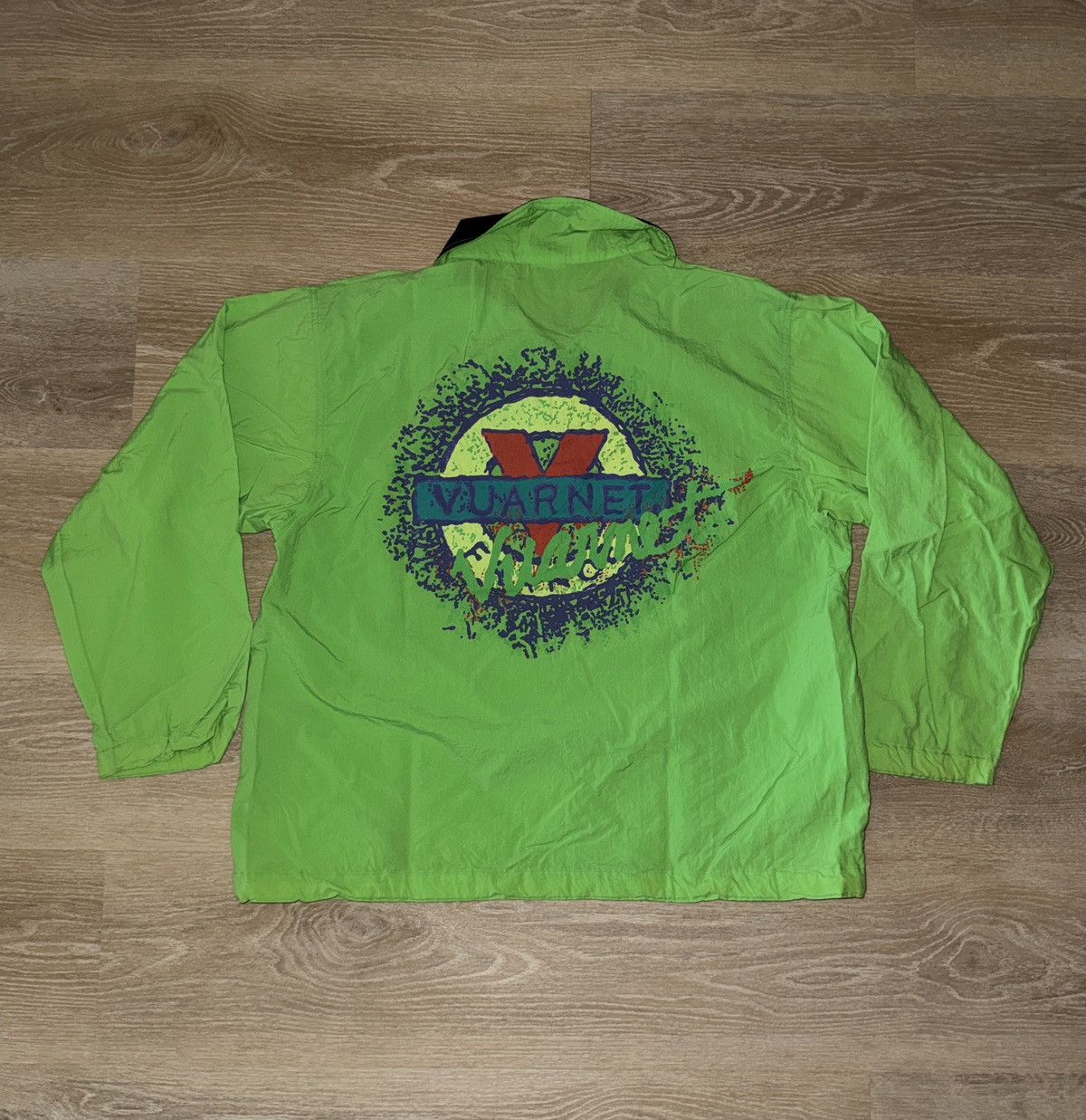 Vuarnet Vintage 90’s Vuarnet France Bright Green Windbreaker Jacket Size US XL / EU 56 / 4 - 2 Thumbnail