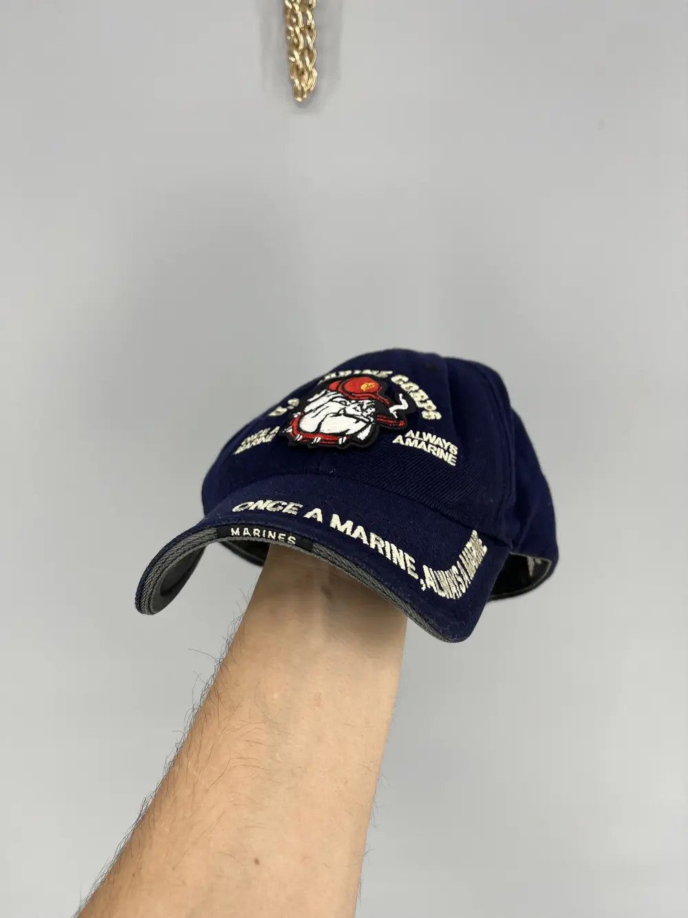 Vintage Once a Marine Hat Big Patch Black Adjustable Trucker Size ONE SIZE - 2 Thumbnail