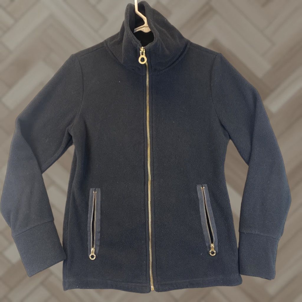 Calvin Klein Calvin Klein Embroidered Logo High Neck Fleece Jacket Women Size S Black Knit Zip Jacket Size S / US 4 / IT 40 - 1 Thumbnail
