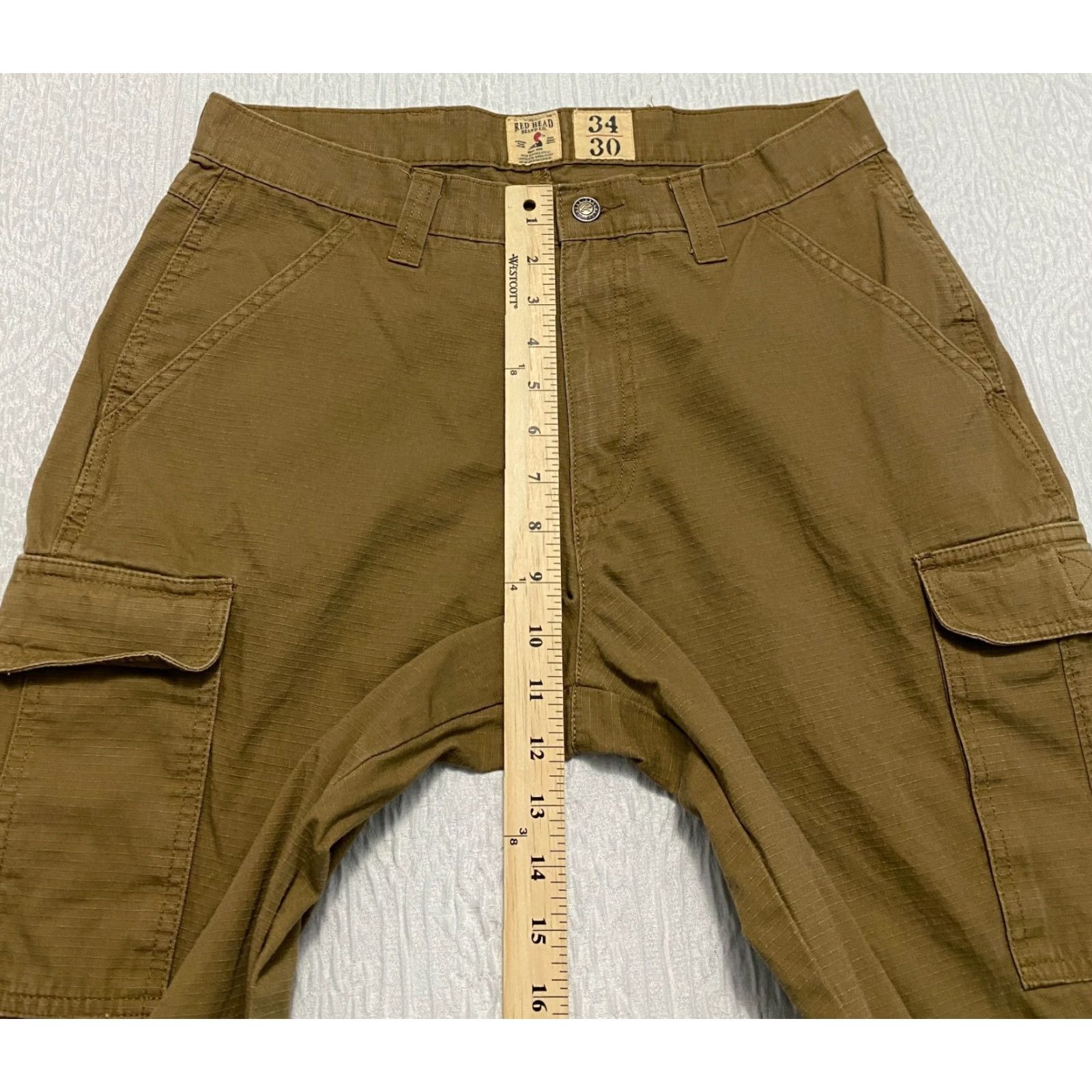 Vintage VINTAGE Red Head Brand Co Cargo Pants Men's 34x30 Brown Relaxed Wide-Leg Cargo Pants Mens Brown 34x30 Wide-Leg Pockets Men Size US 34 / EU 50 - 4 Thumbnail
