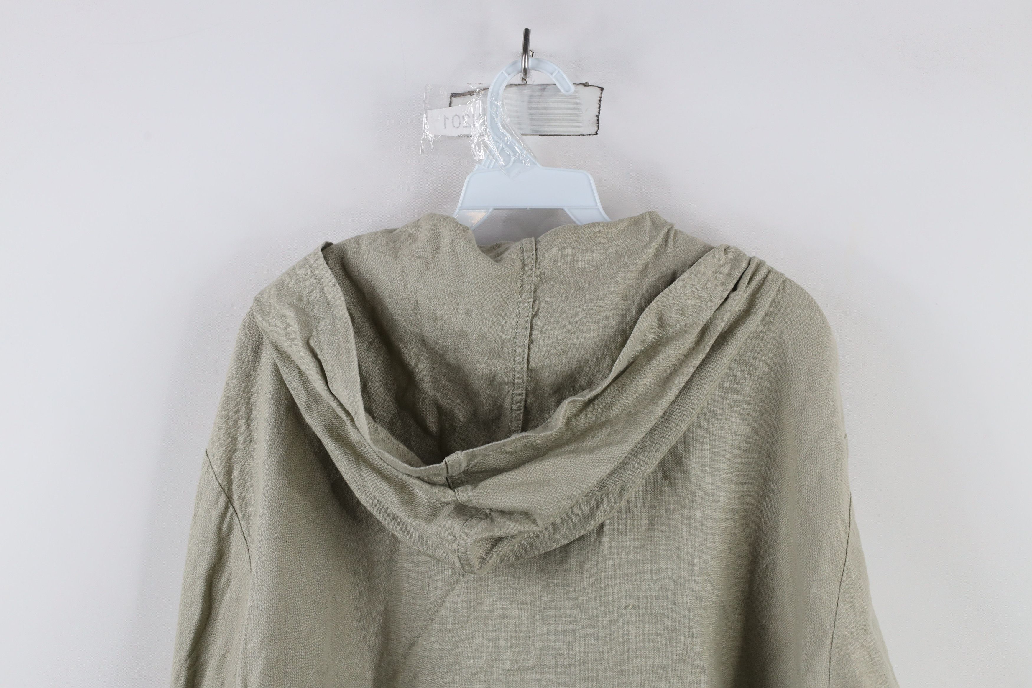 Eddie Bauer × Vintage Vintage 90s Eddie Bauer Linen Full Zip Hooded Jacket Beige Size US XL / EU 56 / 4 - 8 Thumbnail