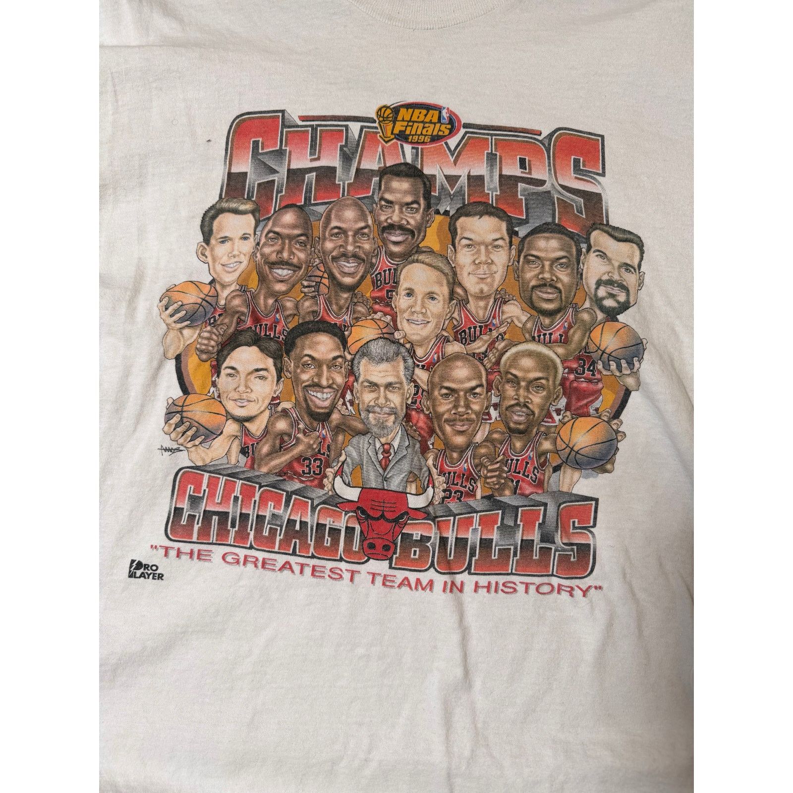 Other Vintage 1996 Chicago Bulls NBA Finals “Champs” Caricature Size US XXL / EU 58 / 5 - 2 Thumbnail