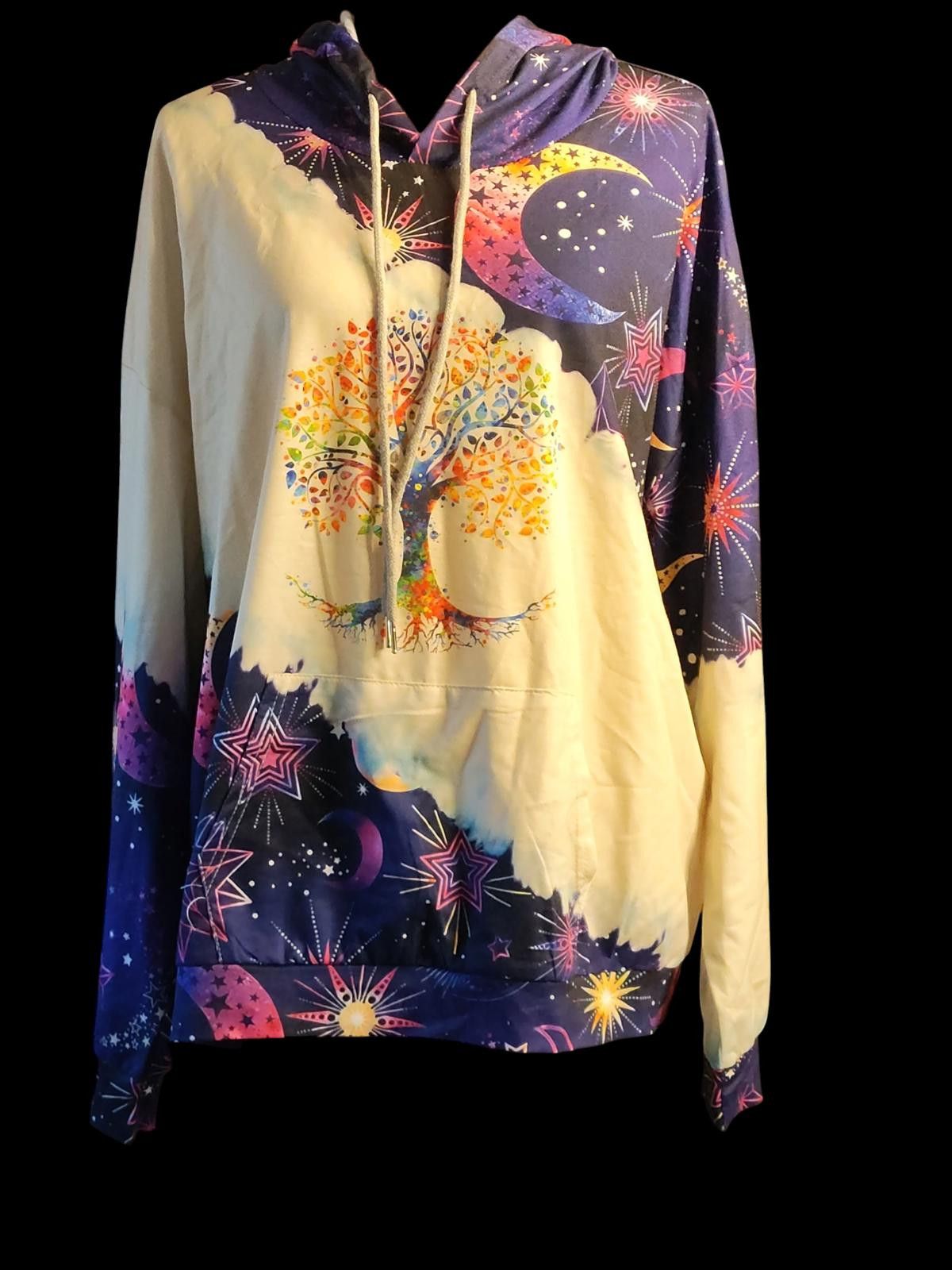 Unknown London Women's Colorful Tree and Moon Print Hoodie Size M / US 6-8 / IT 42-44 - 3 Thumbnail