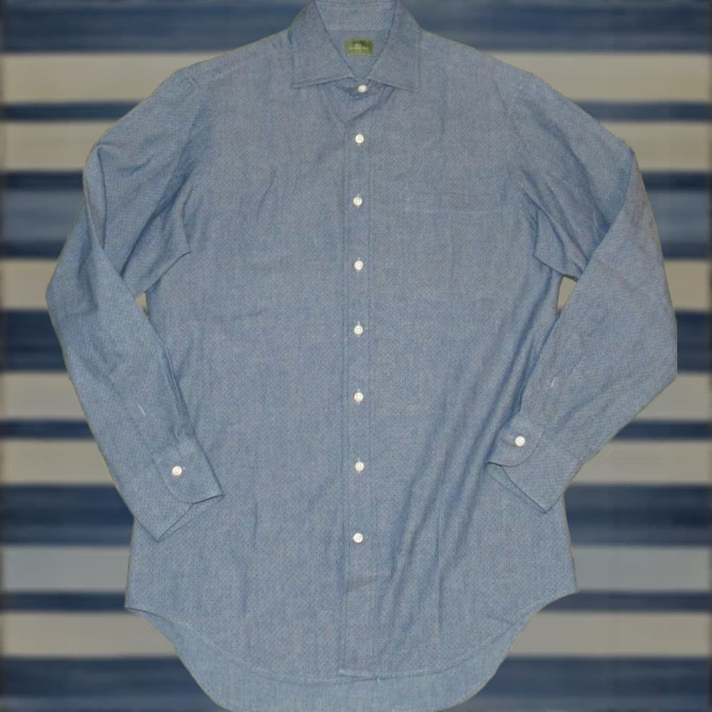 Sid Mashburn SID MASHBURN Chambray Printed Long Sleeve Button Down Shirt Small Mens XS? Size US S / EU 44-46 / 1 - 1 Thumbnail