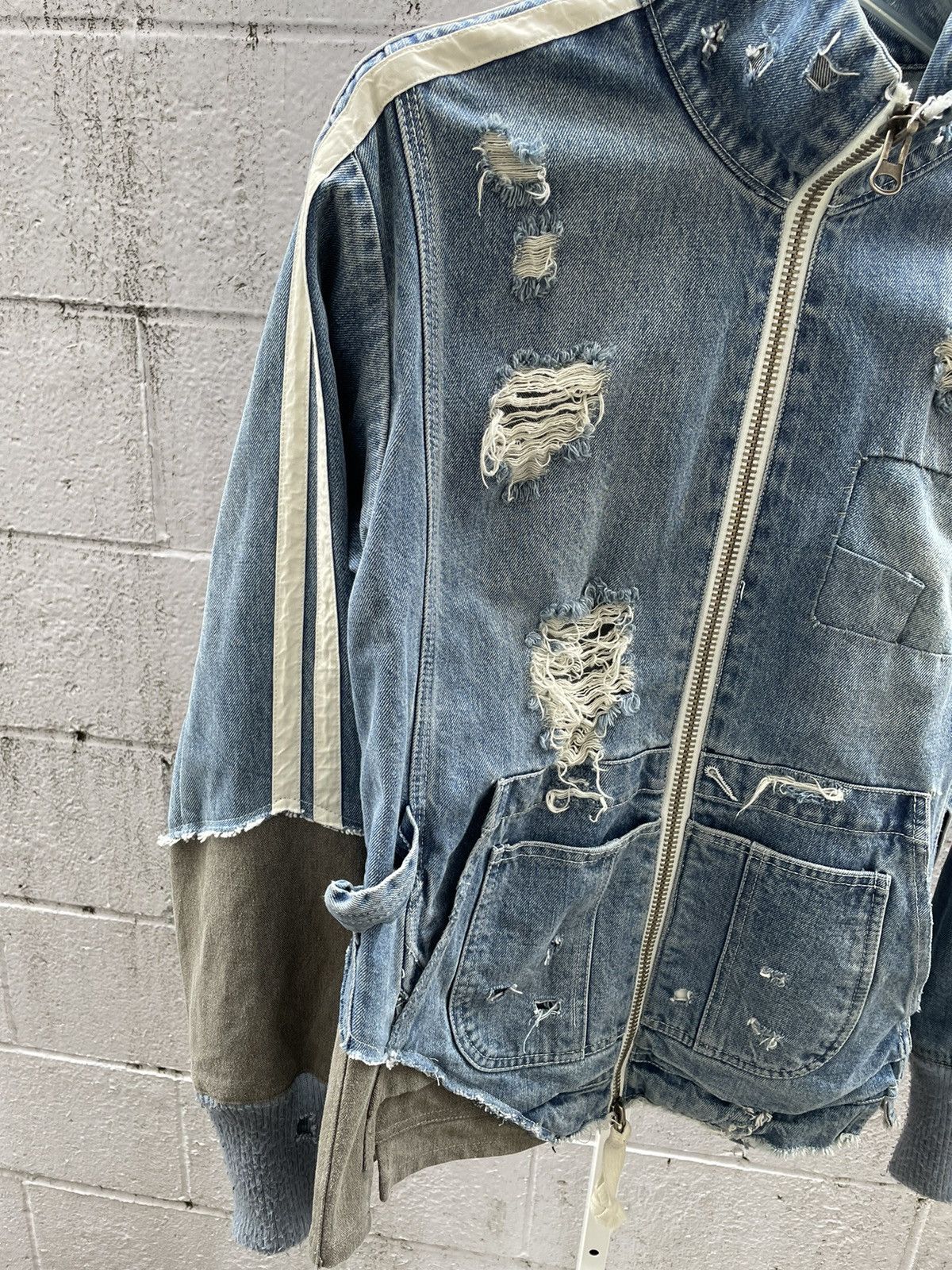 Reconstructed Denim Zip Jacket