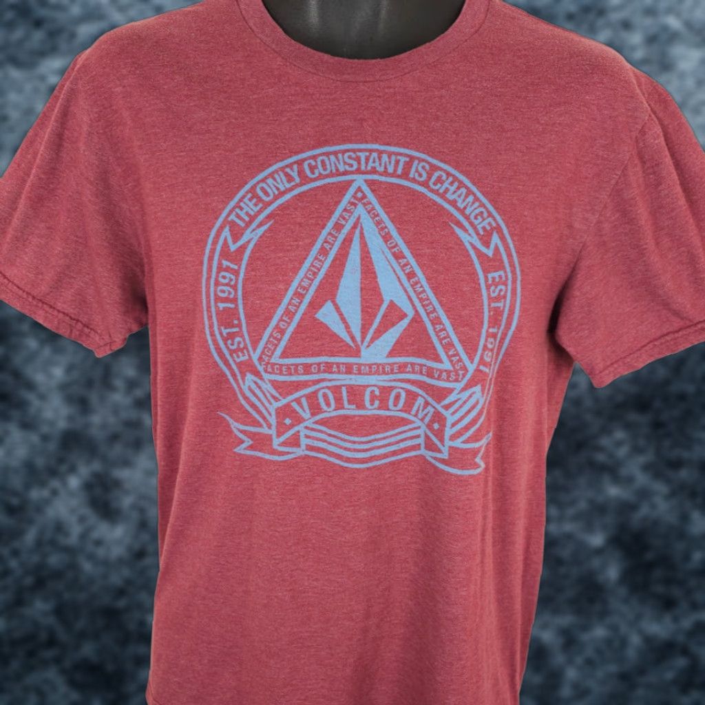 Volcom Volcom T Shirt Mens Size Medium Red The Only Constant Is Change Streetwear Shirt Mens Red Volcom T-Shirt Streetwear 2010s Size US M / EU 48-50 / 2 - 1 Thumbnail
