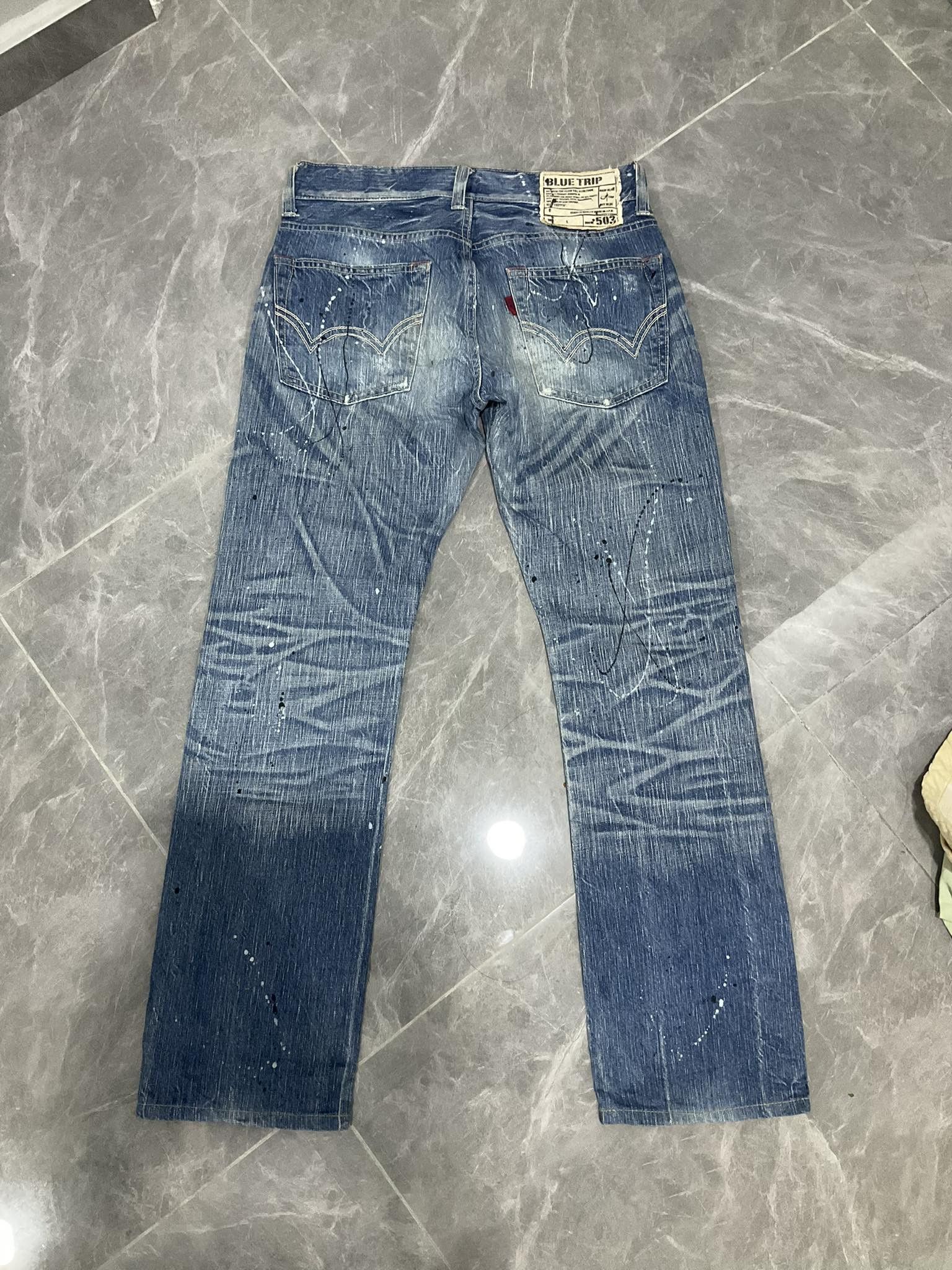 Edwin Vintage Edwin 503 Flare Distressed Jeans Size US 30 / EU 46 - 3 Thumbnail