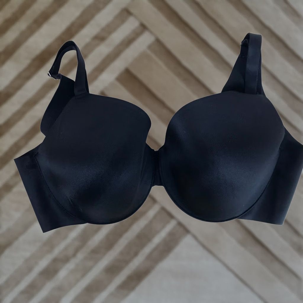 Vintage Soma Vanishing Back Full Coverage Bra Black 38D Underwire Seamless T-Shirt Bra Womens Plus Size ONE SIZE - 1 Thumbnail