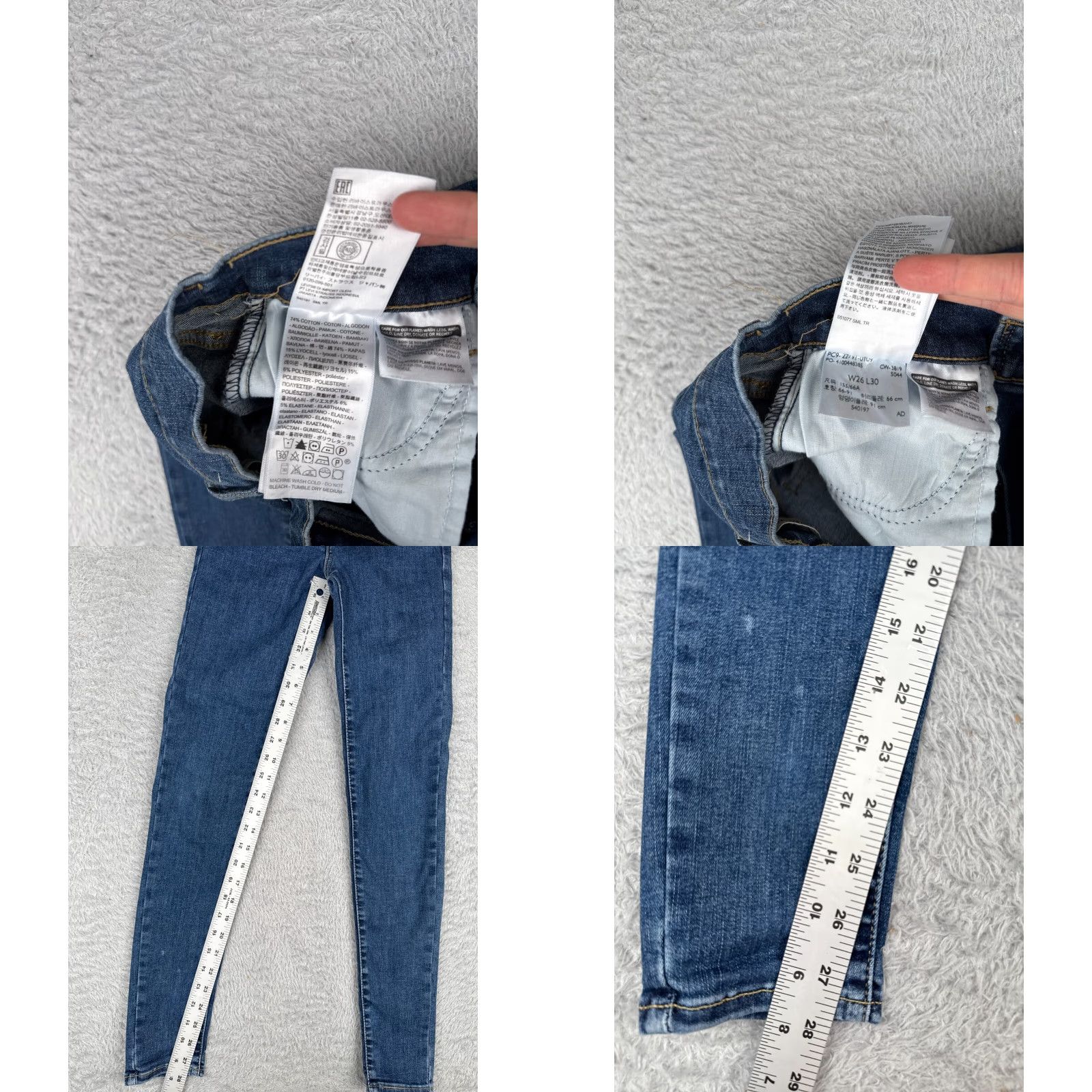 Levi's Levi's Women's Jeans 26 Blue Mile High Super Skinny Denim 23x28 Retro Size 26" / US 2 / IT 38 - 8 Thumbnail