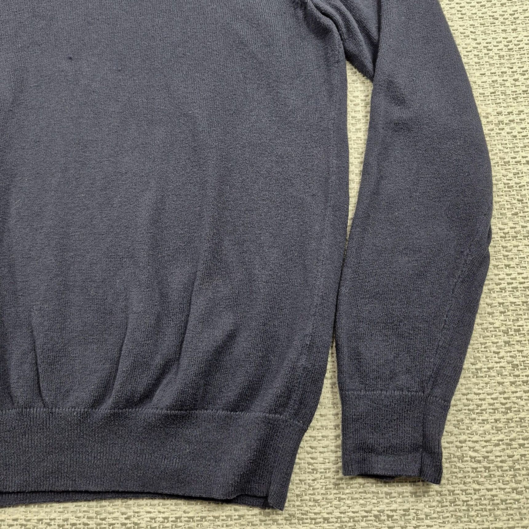 Nordstrom Nordstrom Mens Small Blue Cotton Cashmere 1/4 Zip Mock Neck Pullover Sweater Knit Size US S / EU 44-46 / 1 - 2 Thumbnail