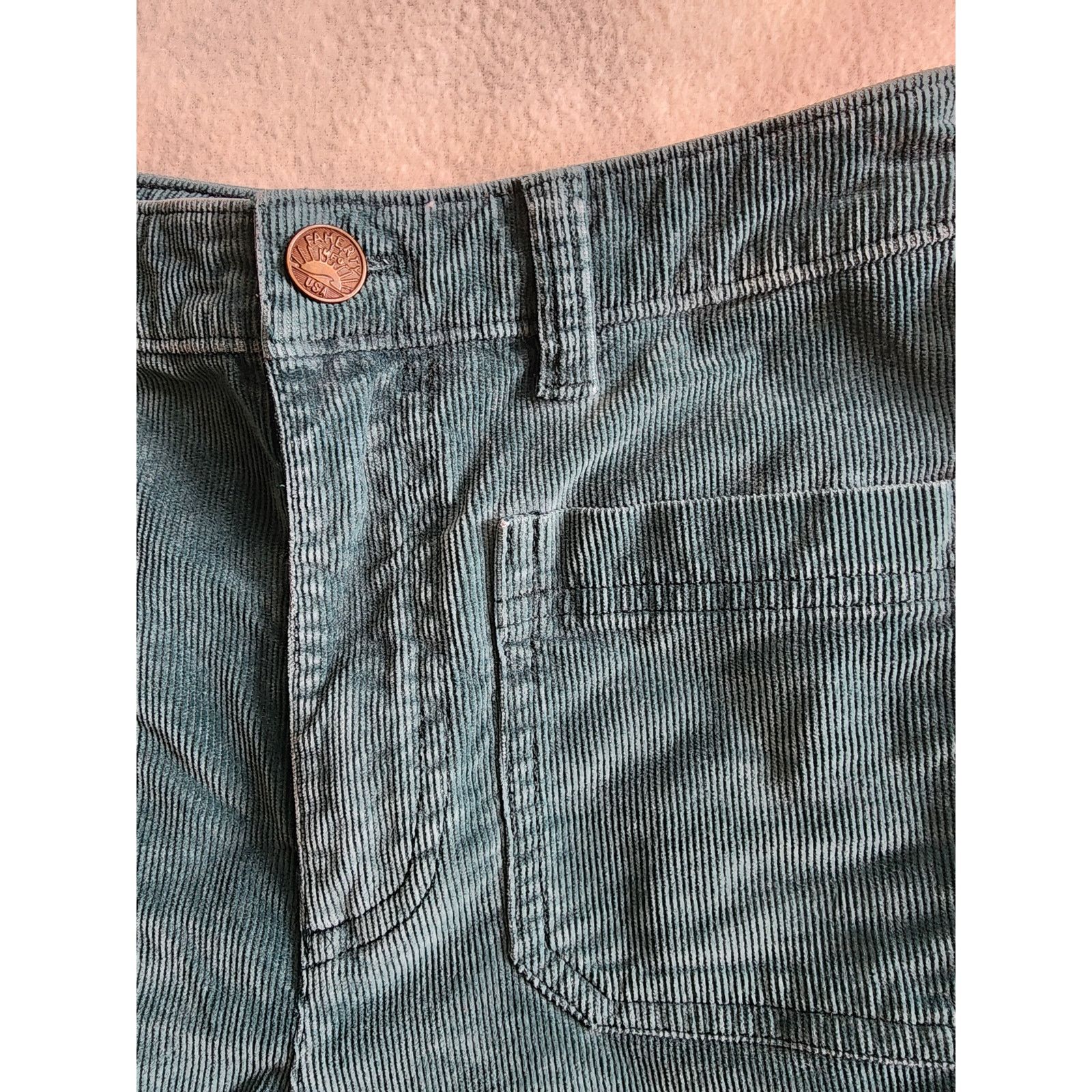 Faherty Faherty Stretch Corduroy Patch Pocket Pants Green 26 Flare Size 26" / US 2 / IT 38 - 4 Thumbnail
