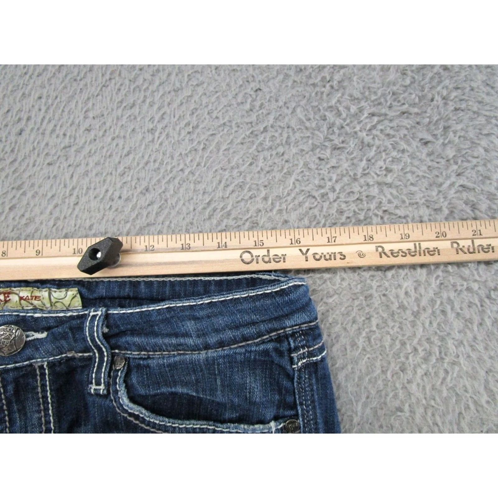 Vintage Buckle BKE Jeans Bootcut 31 Womens Blue Stretch Denim Flap Pocket Y2K Read Tag Size 31x31.5 Size 24" / US 00 / IT 34 - 7 Thumbnail