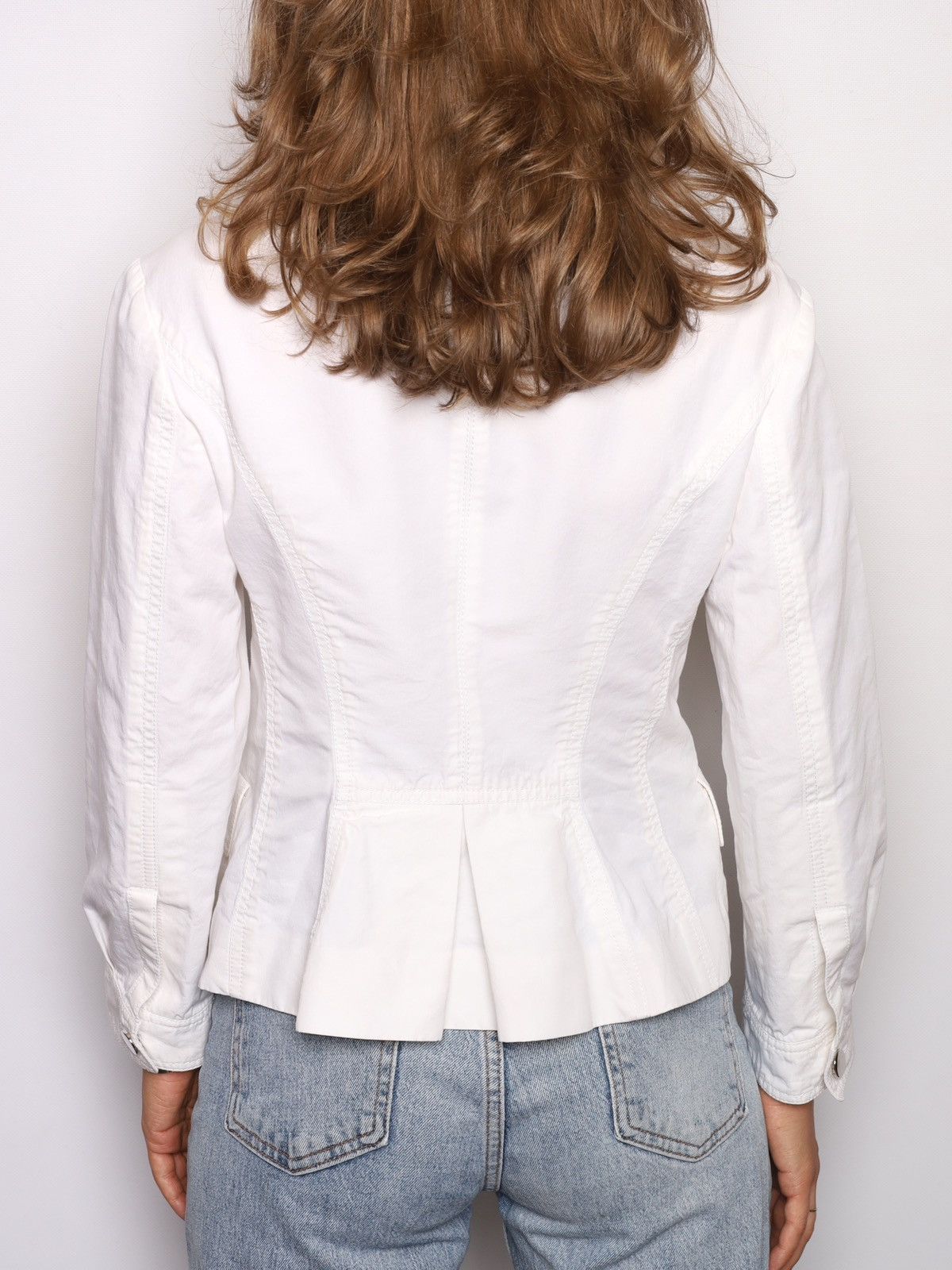 Celine Celine White Cotton Blazer Jacket size 40 Size M / US 6-8 / IT 42-44 - 6 Thumbnail