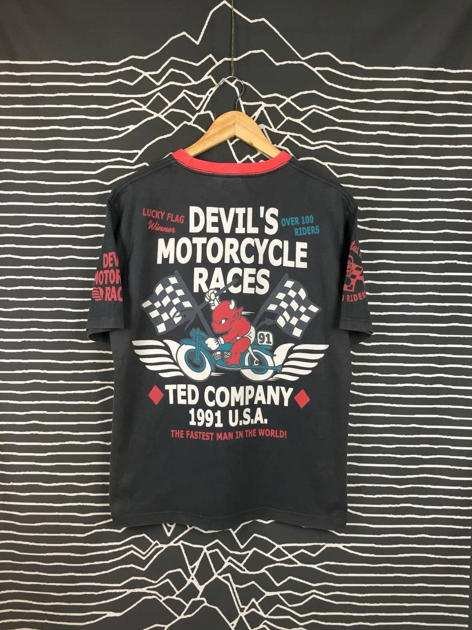Ted Company Lucky Flag Devil's Motorcycle Races Tee