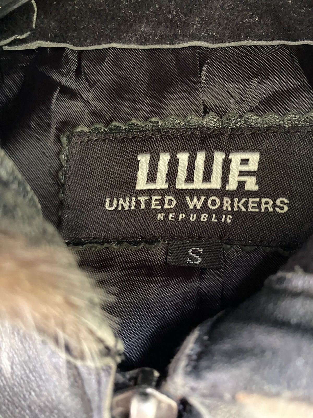 Genuine Leather United Worker Republic (UWR) Fur Lining Leather Hoodie JKT Size US S / EU 44-46 / 1 - 11 Thumbnail