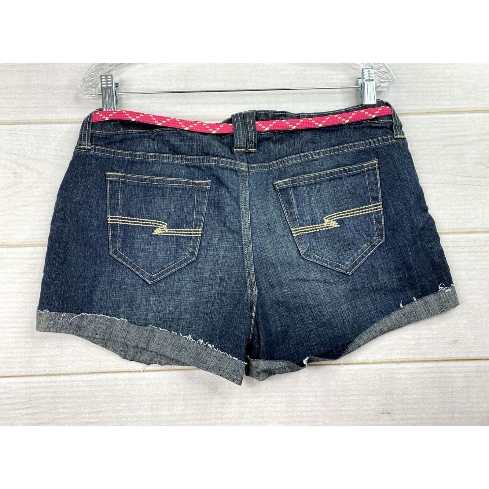 Vintage Vtg AriZona Jeans Co Shorts 11 Cuffed Distressed Stretch Denim Low Rise Y2K NWT Size 32" / US 10 / IT 46 - 7 Thumbnail