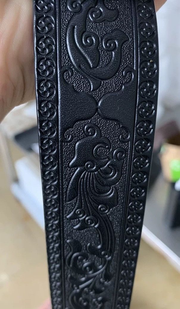 Japanese Brand × Vintage Outdoor retro fashion feather buckle carved leather belt Size ONE SIZE - 4 Thumbnail
