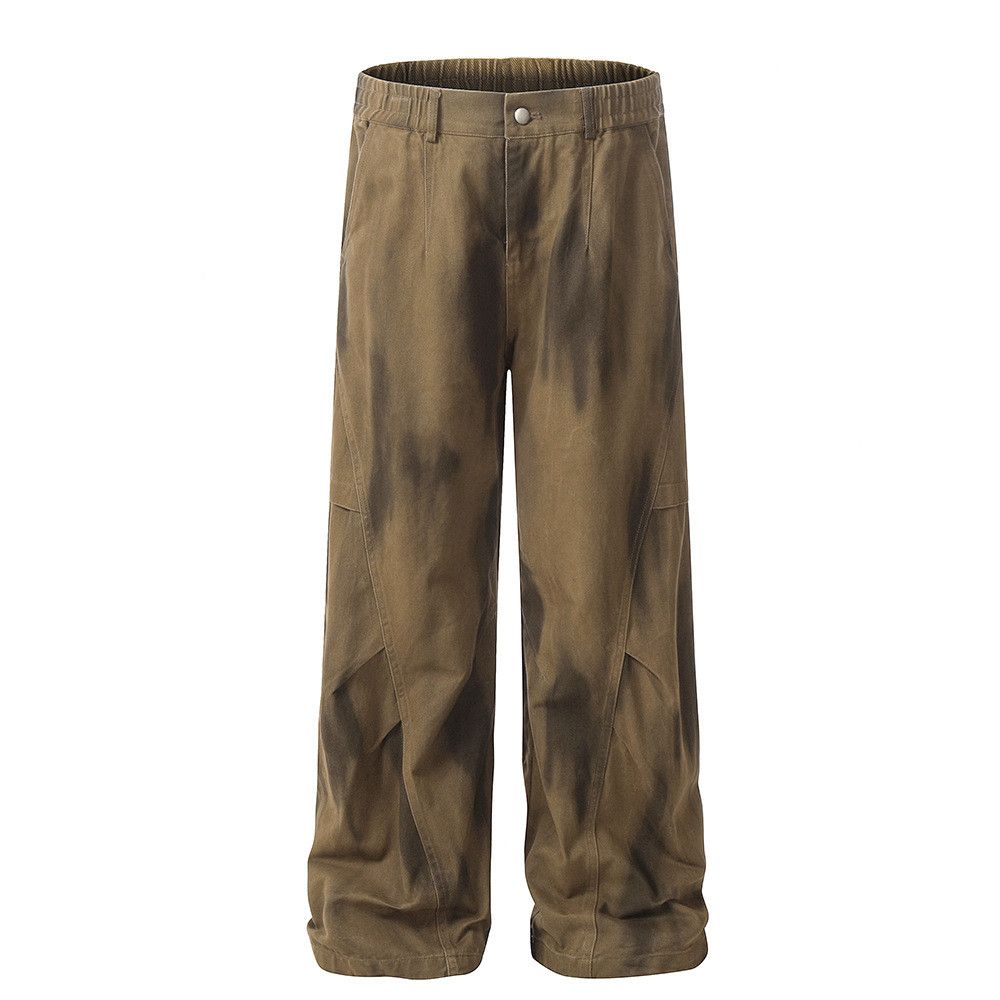 Japanese Brand × Jean Men's vintage loose wide-leg tie-dye distressed jeans y2k Size US 32 / EU 48 - 1 Thumbnail
