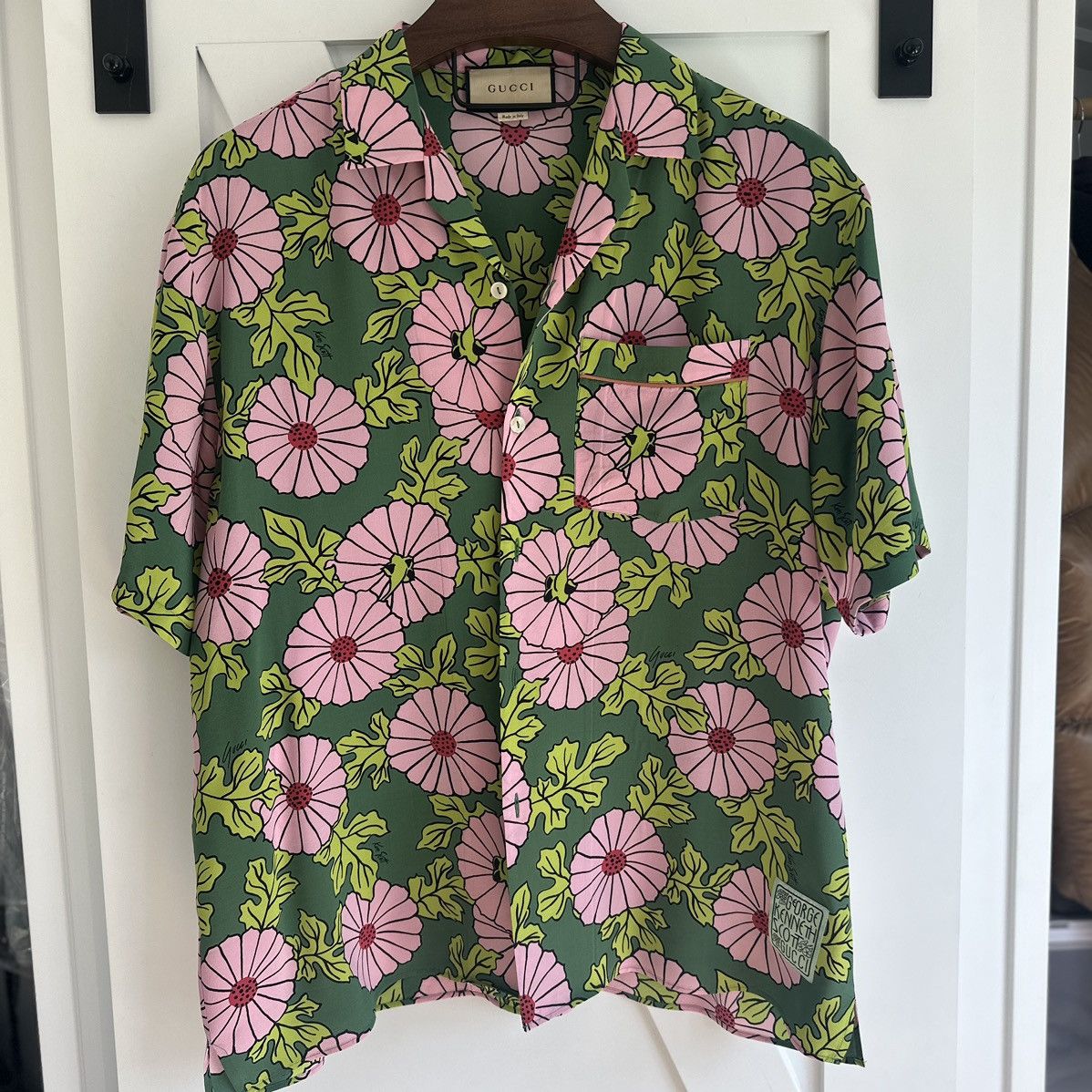 Bowling Gucci Floral Tee Gucci Floral Silk Bowling Shirt