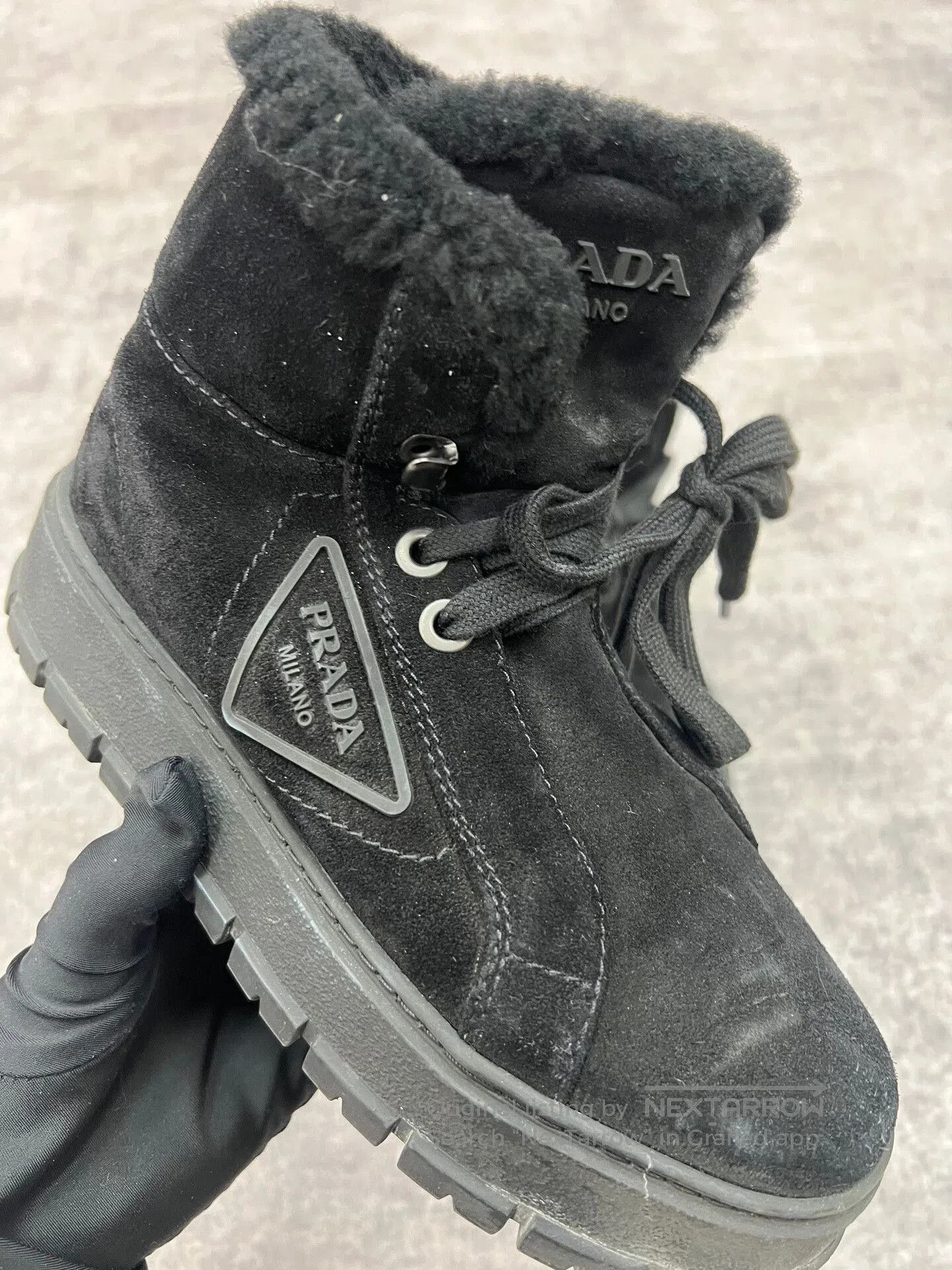 Prada Prada Thick Sole Snow Boots in Black. Size US 5 / IT 35 - 3 Thumbnail
