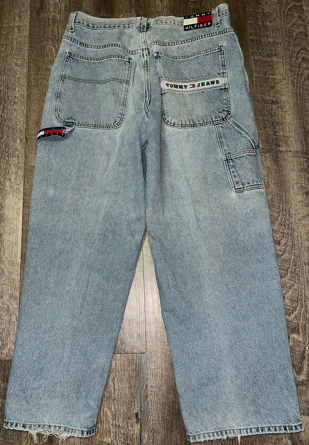JNCO × Tommy Hilfiger × Vintage Vintage Tommy Hilfiger Baggy Wide Leg Carpenter Jeans siz 36 Size US 36 / EU 52 - 1 Thumbnail