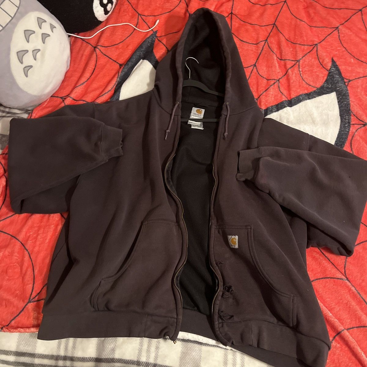 Carhartt Vintage Distressed Insulated Brown Carhartt Zipup Hoodie Size US XXL / EU 58 / 5 - 1 Thumbnail
