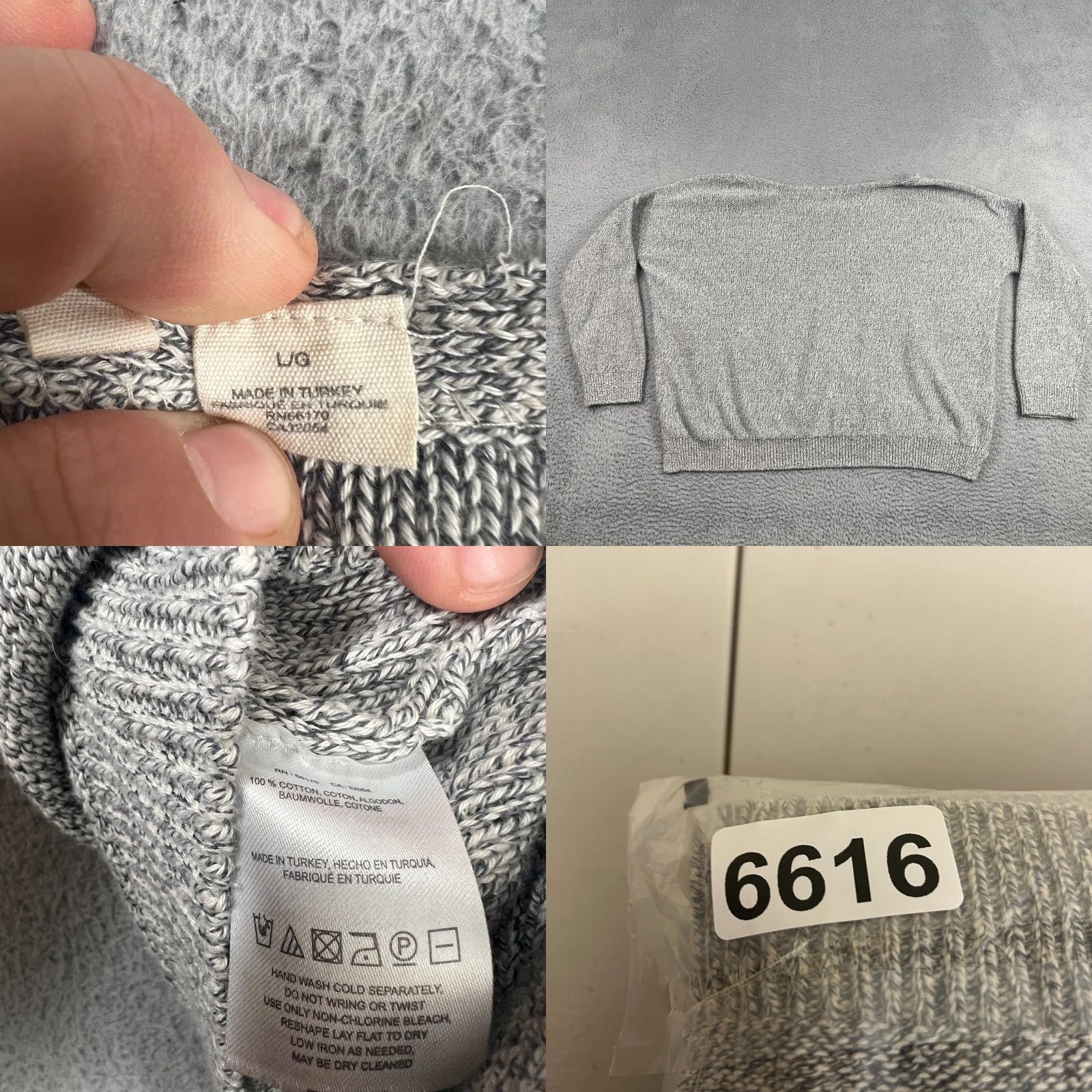 Anthropologie VINTAGE Anthropologie Sweater Women's Large Gray Knit Oversized Pullover Fall Winter Casual Size L / US 10 / IT 46 - 8 Thumbnail
