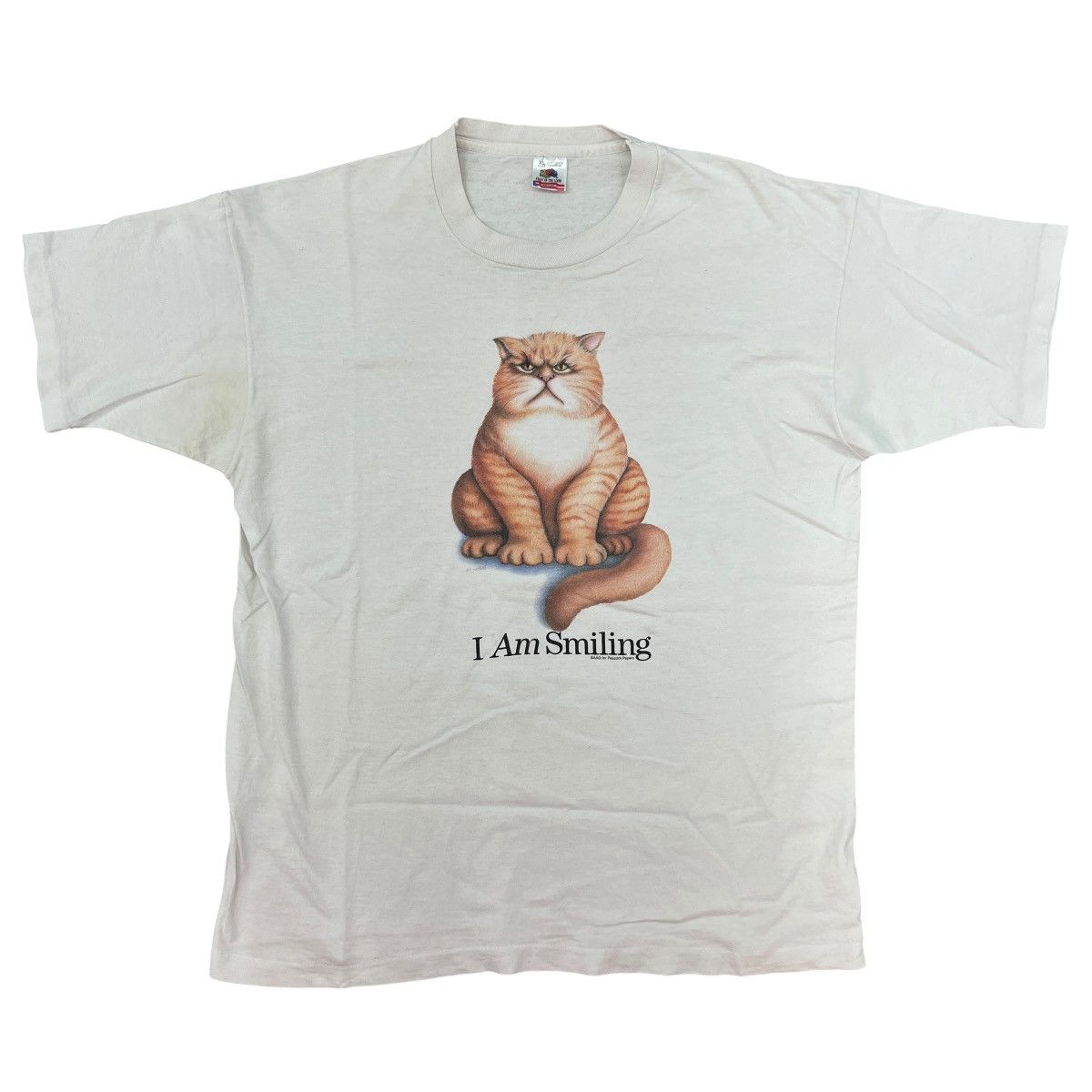 Other Vintage 90s I Am Smiling Cat Graphic T Shirt Size US XL / EU 56 / 4 - 1 Thumbnail