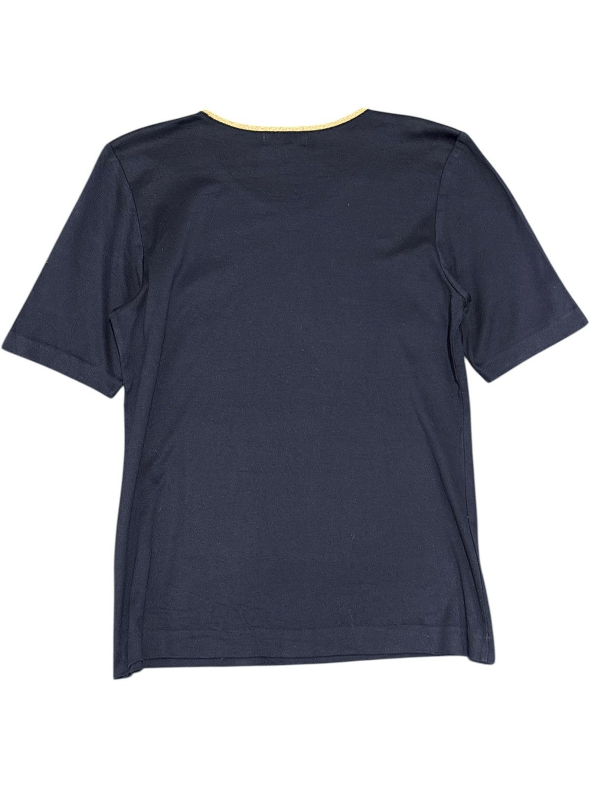 Yves Saint Laurent Yves Saint Laurent Dark Blue Gold Glitter Logo Pullover jpn Size L / US 10 / IT 46 - 2 Thumbnail
