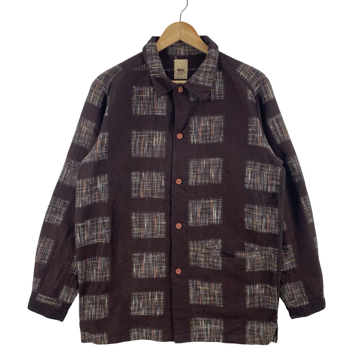 Norbit Vintage NORBIT Textured Plaid Patchwork Button Up Shirt Size US M / EU 48-50 / 2 - 6 Thumbnail
