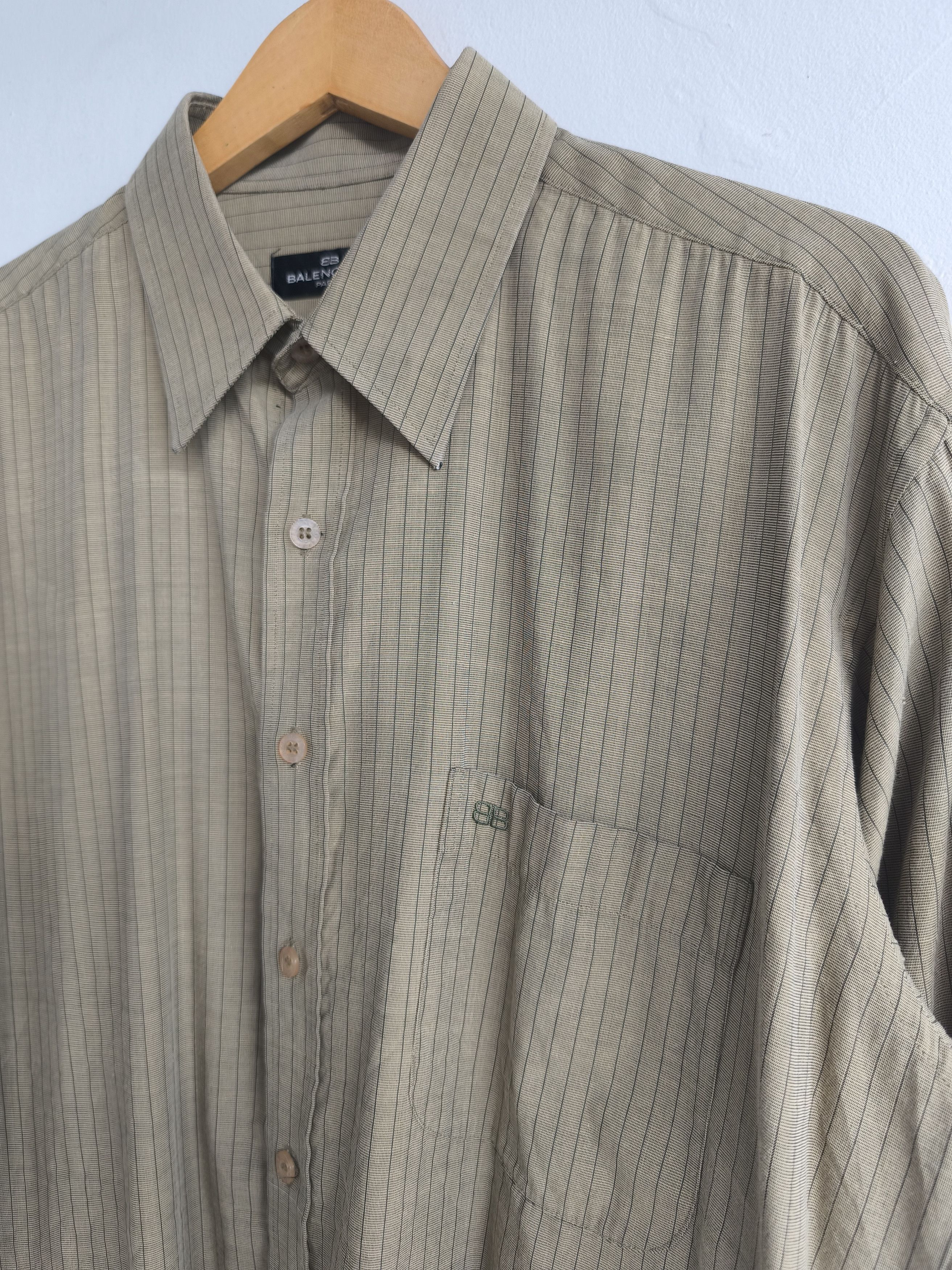 Balenciaga × Designer Vintage Balenciaga stripe long Sleeve shirt Size US XL / EU 56 / 4 - 2 Thumbnail