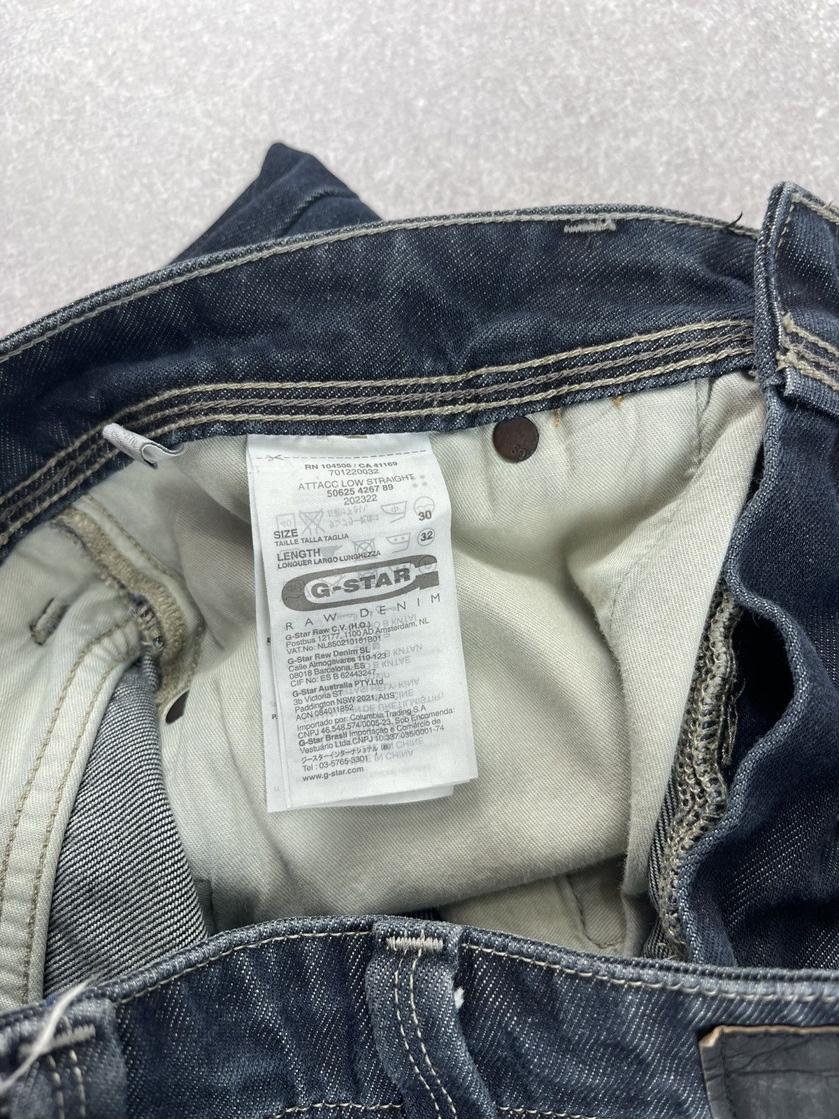 G-Star × Vintage Vintage G-Star Raw Attacc Low Straight Denim Jeans Size US 30 / EU 46 - 12 Thumbnail
