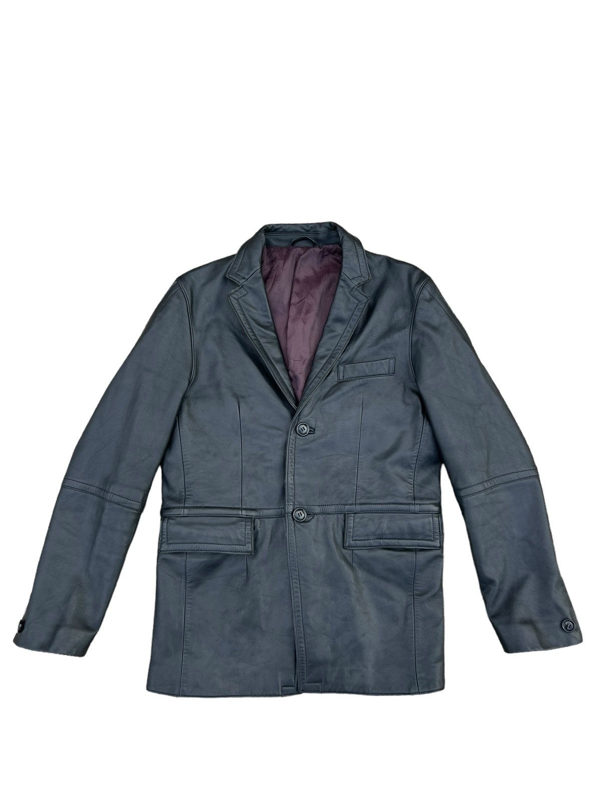 PPFM PPFM Patina Black Cowhide Leather Blazer Coat Jacket Size US M / EU 48-50 / 2 - 1 Thumbnail