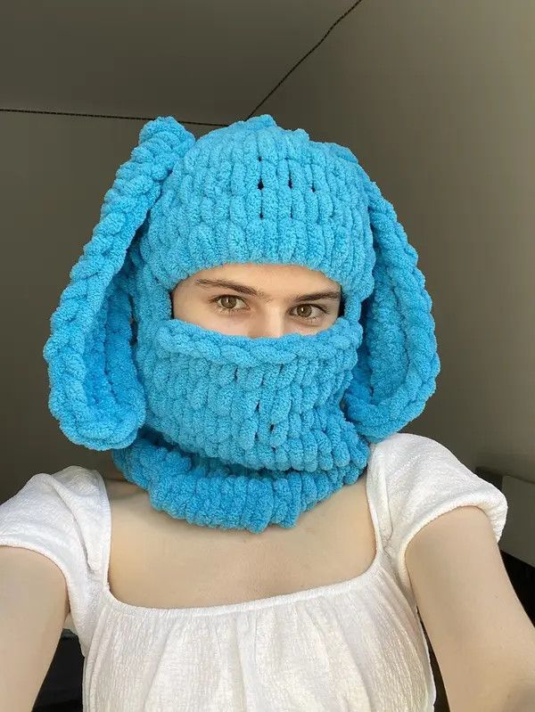 Handmade Handmade Knitted Balaclava Ski Mask Bunny Rabbit Style Size ONE SIZE - 5 Thumbnail