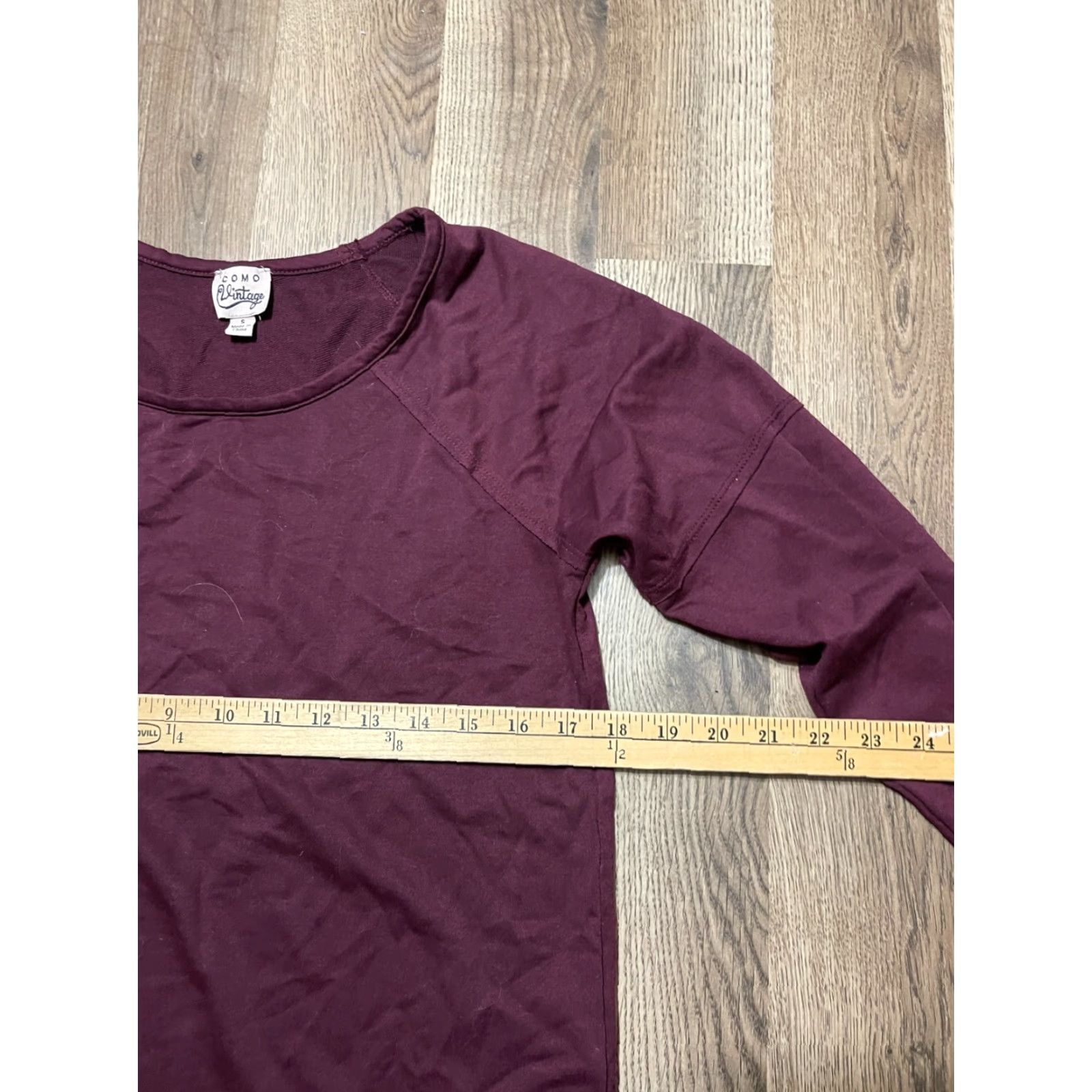 Vintage Como Shirt, Women's S Red Long Sleeve Round Neck, Striped, Basic, Modern, Casual, Regular, Fall Spring Summer, Women, T-Shirt Size S / US 4 / IT 40 - 5 Thumbnail