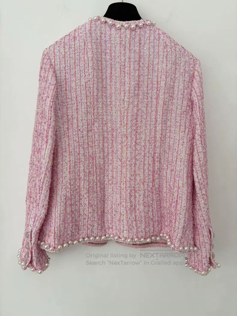Chanel Chanel Pearl tweed pearl rolled edge pink four-pocket pear Size XS / US 0-2 / IT 36-38 - 2 Thumbnail