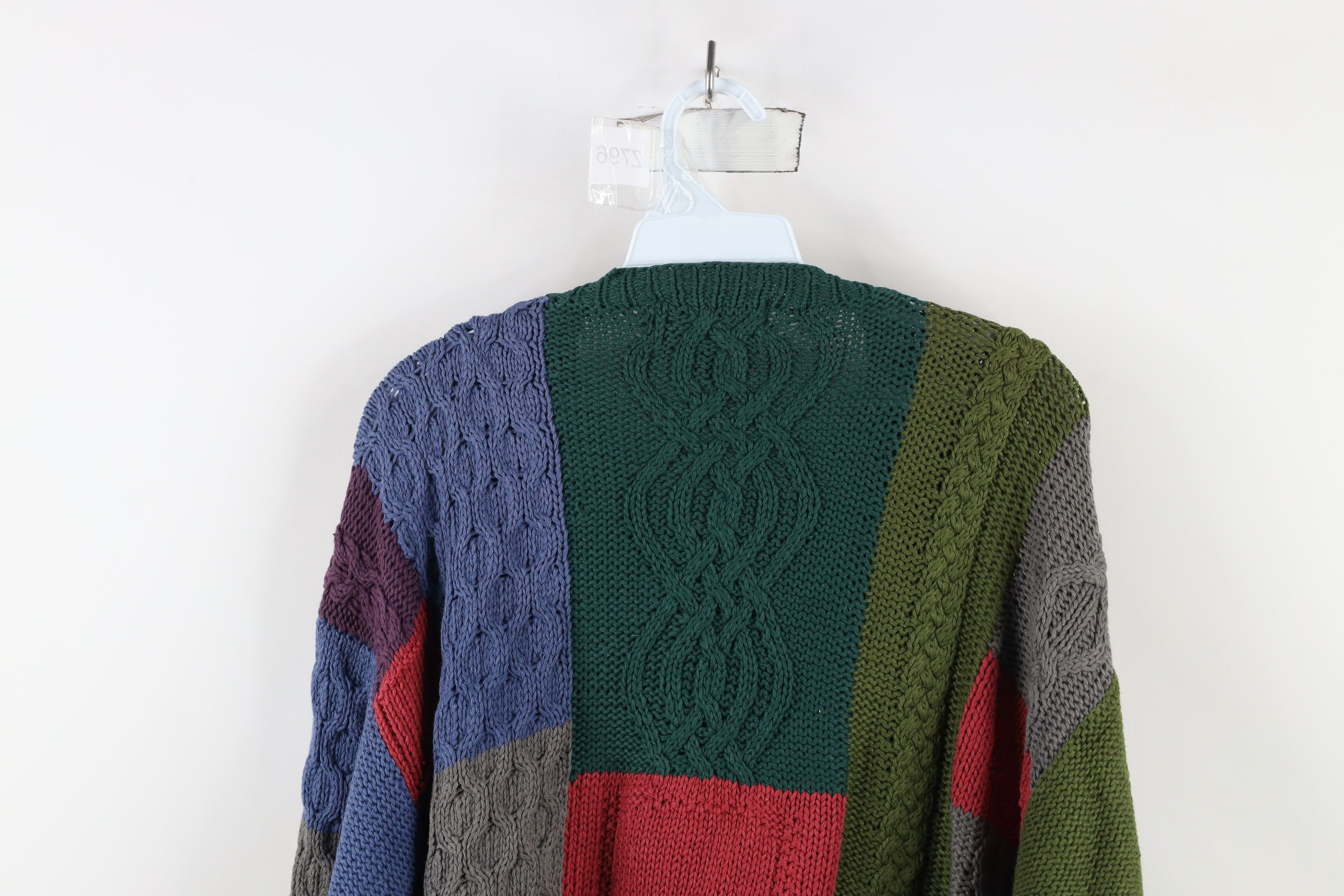 Vintage Vintage 90s Woolrich Patchwork Chunky Cable Knit Sweater Size US M / EU 48-50 / 2 - 8 Thumbnail