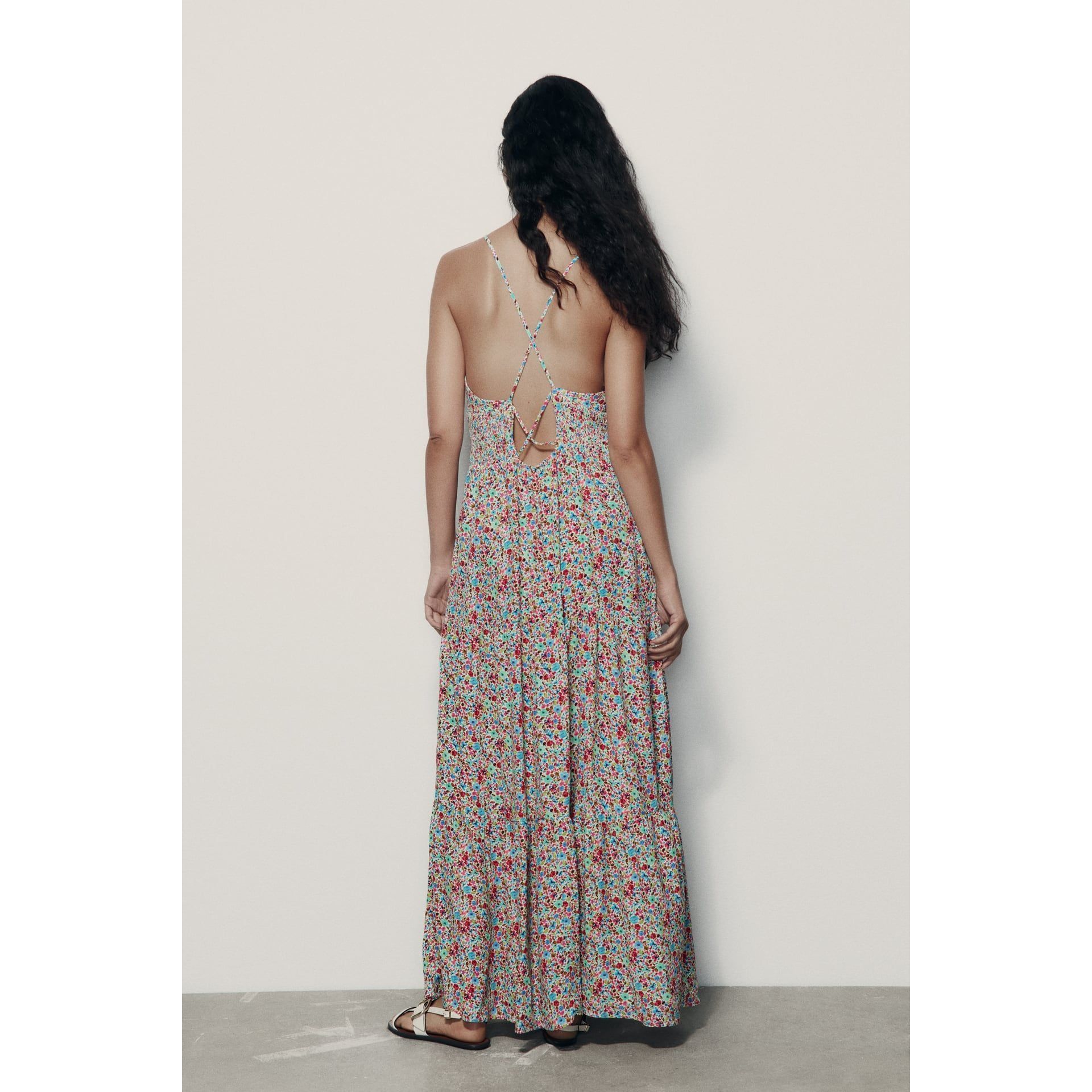 zara floral dress maxi $109 BELTED PRINT SHIRT ECRU GREEN 2183/058 XS S M L NWT round neck collar ZW COLLECTION PRINTED MAXI DRESS
