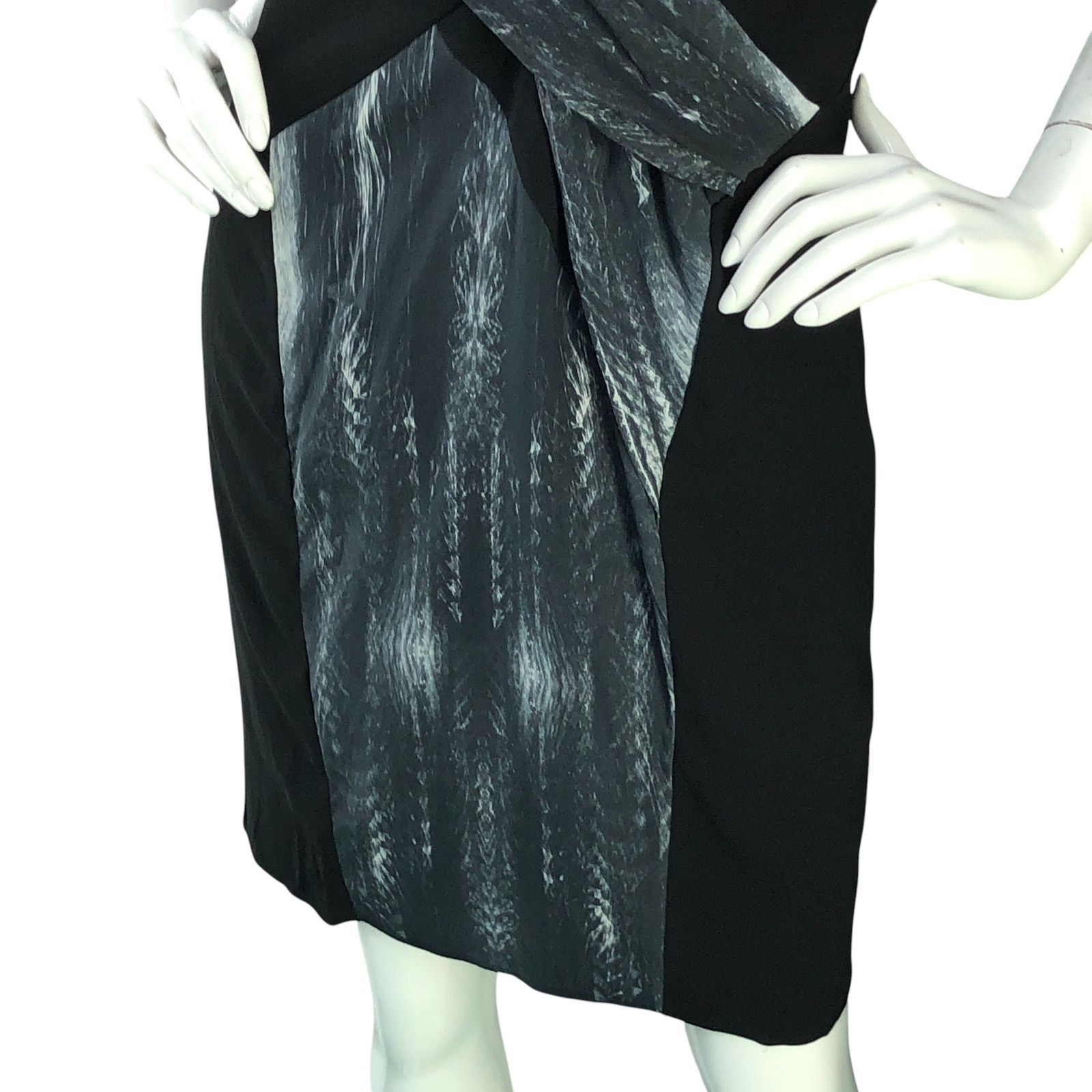 Helmut Lang Helmut Lang Size 4 Dress Vertebrae Print Silk Sheath V Neck Size S / US 4 / IT 40 - 3 Thumbnail