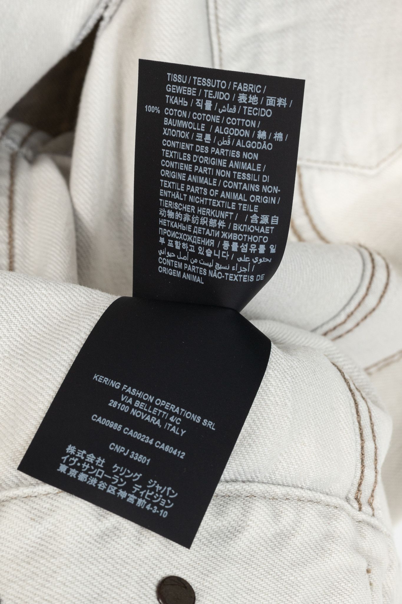 Saint Laurent Paris Saint Laurent Light-Grey Cotton-Denim Frayed-Cuff Jacket Size US XL / EU 56 / 4 - 11 Thumbnail
