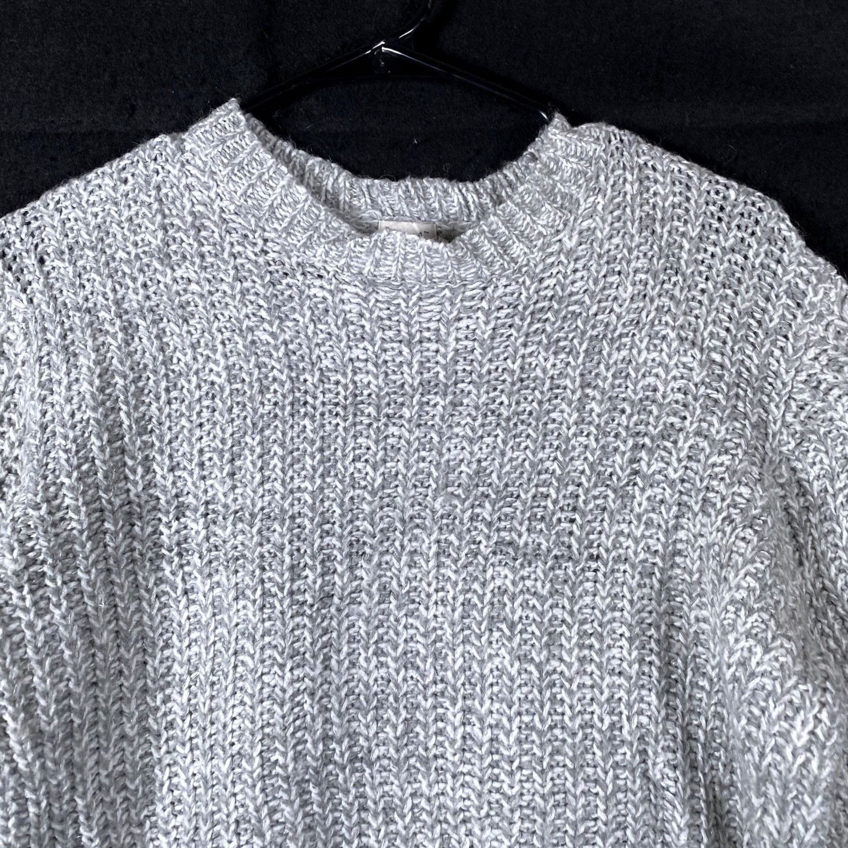 Vintage A New Day Womens Sweater Gray Open Knit Oversized Wool Blend Long Sleeve L Size L / US 10 / IT 46 - 2 Thumbnail