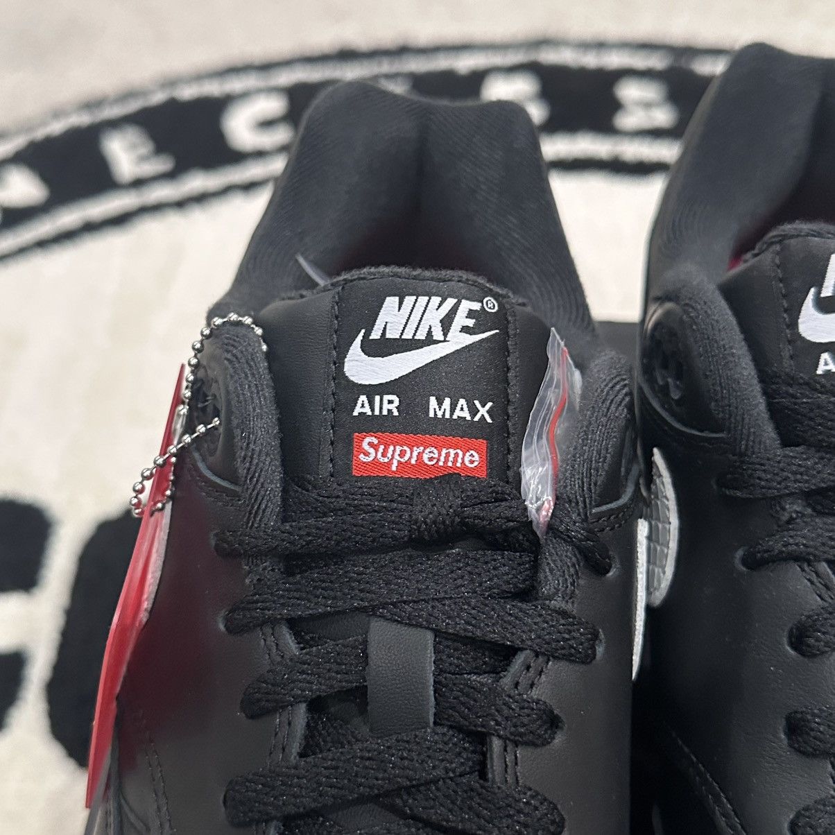 Nike × Supreme Nike Supreme Air Max 1 ‘87 SP Black/White Size US 11 / EU 44 - 9 Thumbnail