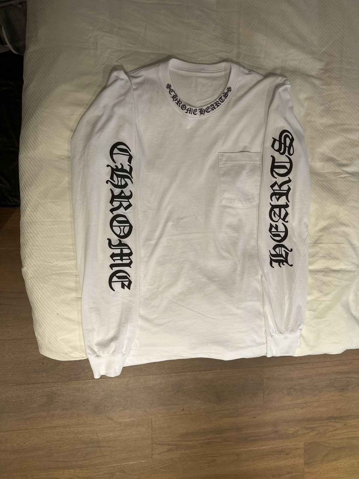 Long Sleeve Chrome Hearts White T