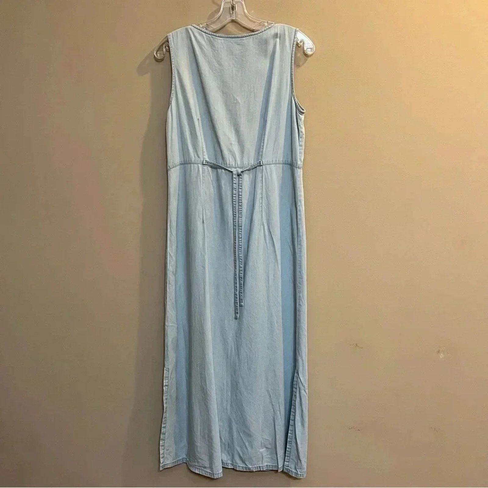 Liz Claiborne Crazy Horse by Liz Clairborne Women Maxi Denim Dress Sz 8 Size M / US 6-8 / IT 42-44 - 8 Thumbnail