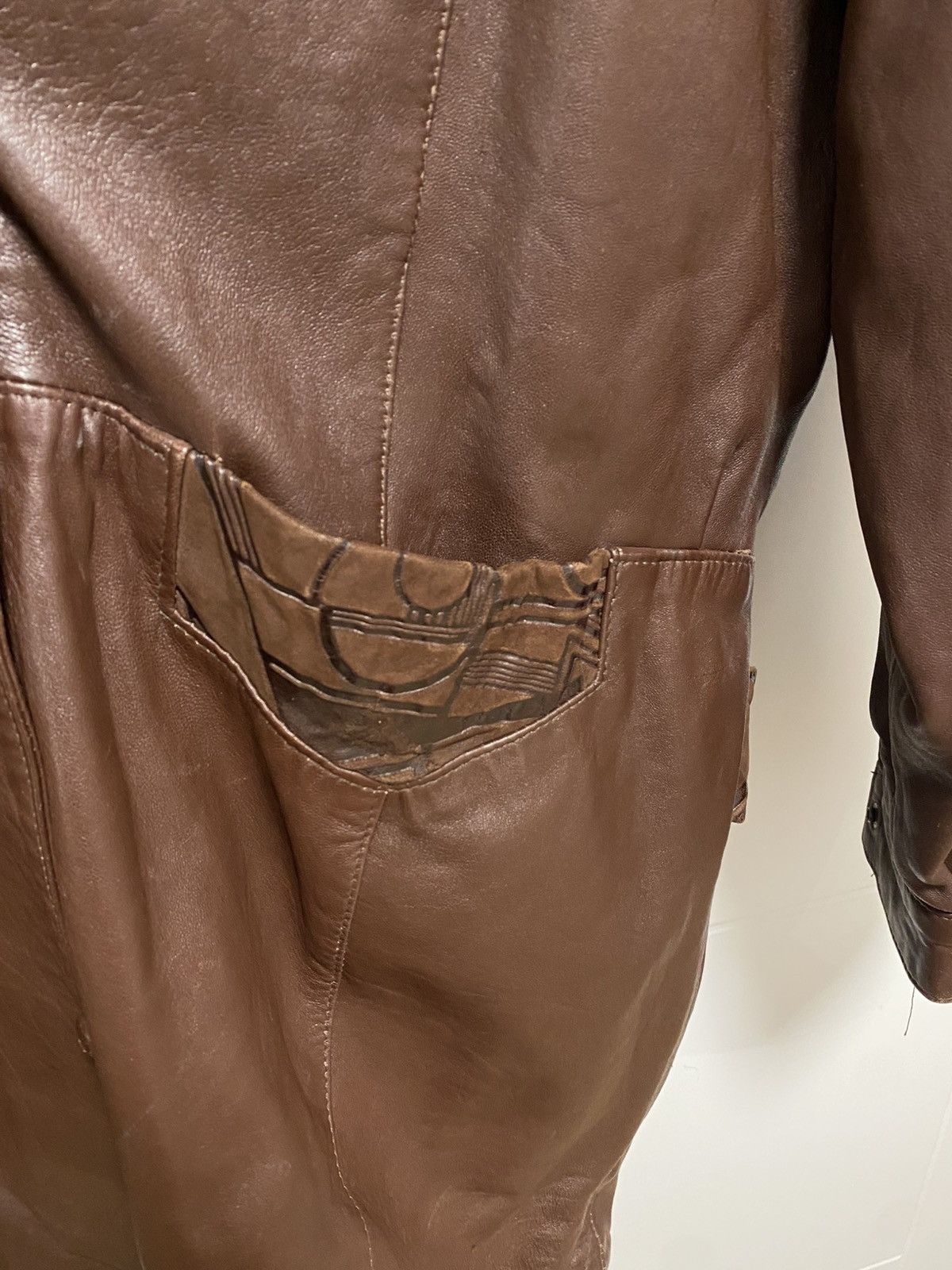 Affliction × Vintage Leather Brown jacket vintage oversize Size L / US 10 / IT 46 - 3 Thumbnail