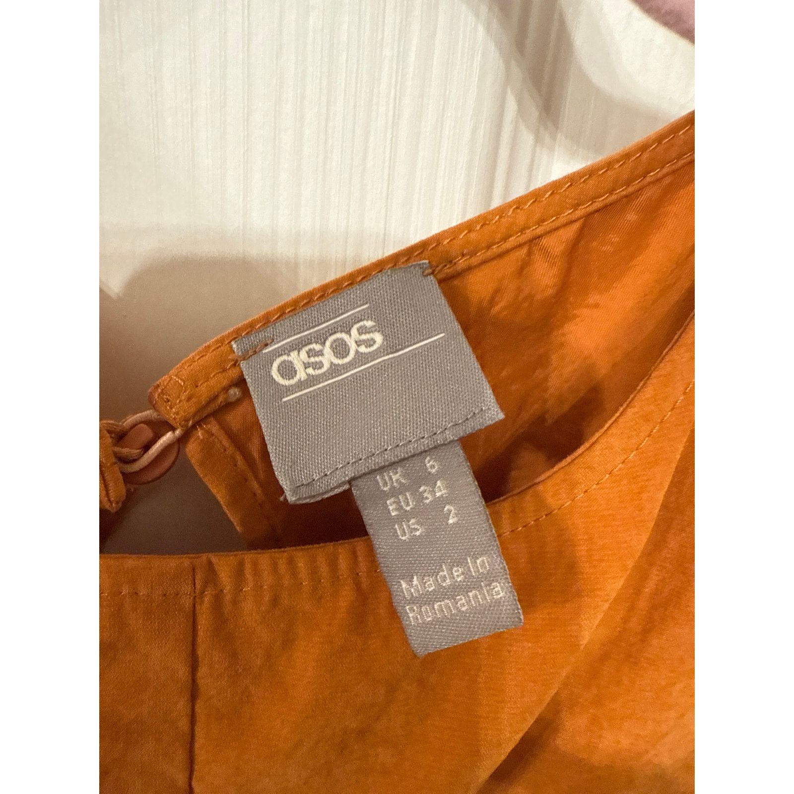 Asos ASOS Minimal Jumpsuit Ruching Detail Keyhole Back Mustard, 2 Size 26" / US 2 / IT 38 - 7 Thumbnail