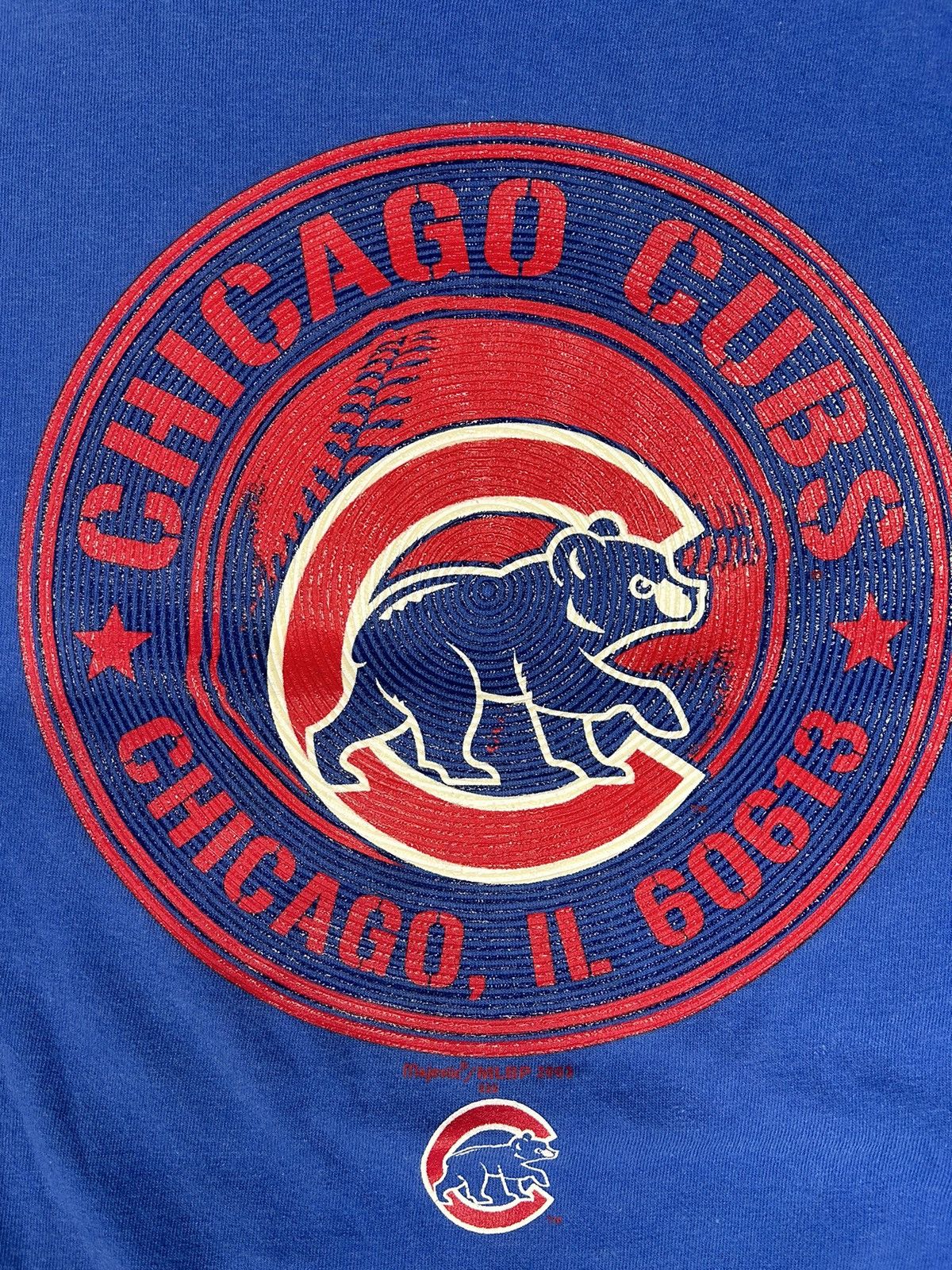 MLB × Vintage Crazy Vintage 90s Essential Blue Chicago Cubs MLB Tee Shirt Size US XL / EU 56 / 4 - 2 Thumbnail