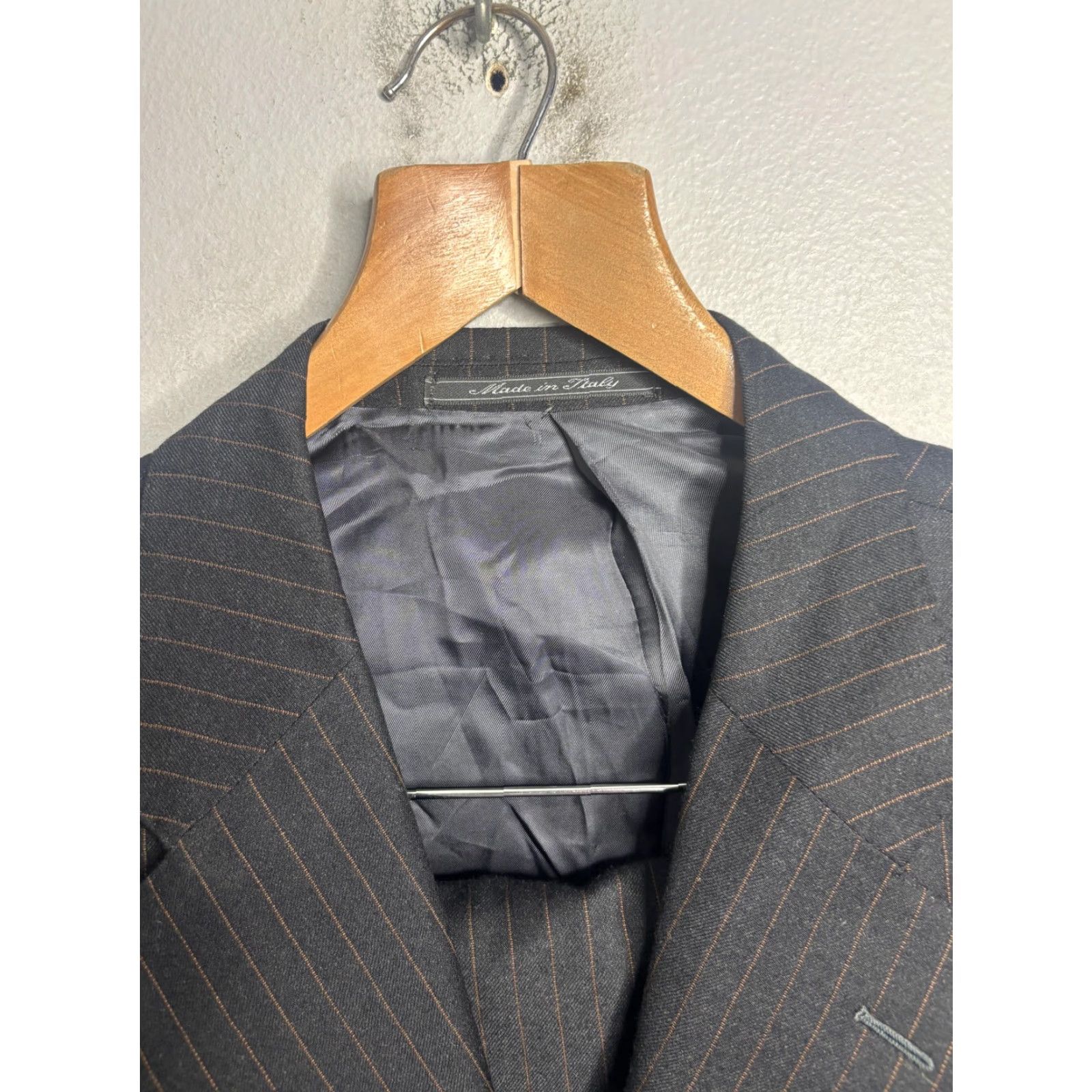 Ermenegildo Zegna Ermenegildo Zegna Suit Mens Charcoal Pinstripe Wool Trofeo Made Italy 2 Piece Size 42R - 3 Thumbnail