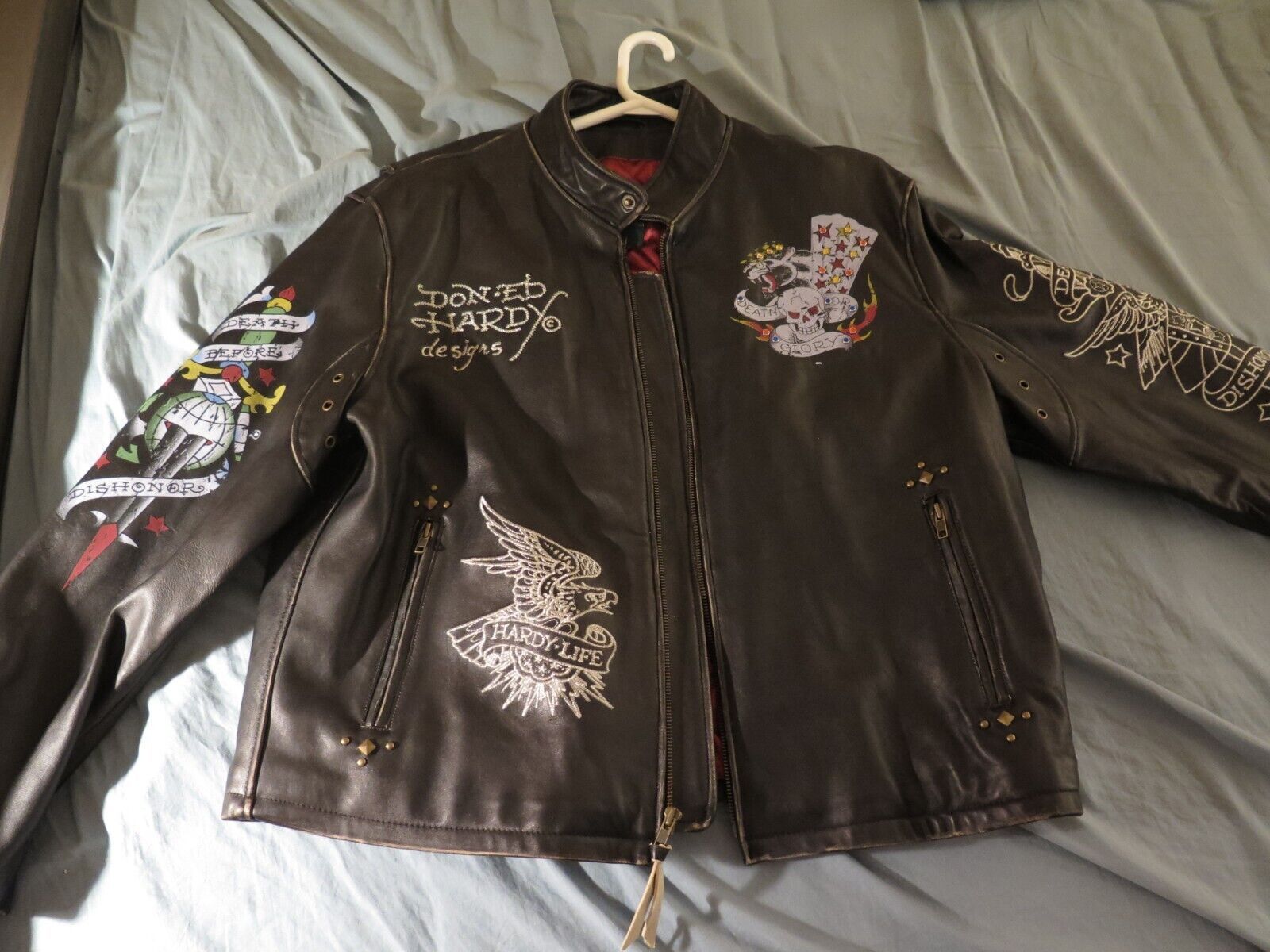 Ed Hardy Vintage Ed Hardy Leather Jacket | Grailed